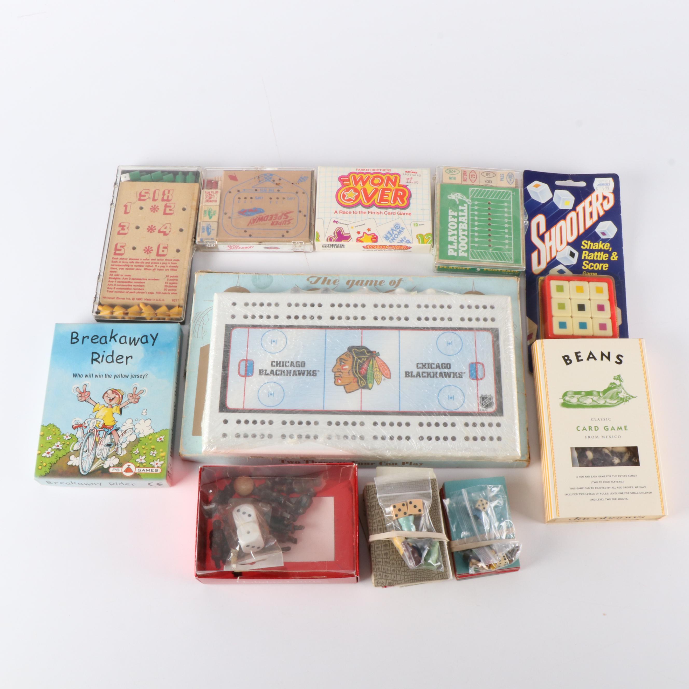 "Super Speedway" and "Playoff Football" with Other Pocket Travel and Card Games