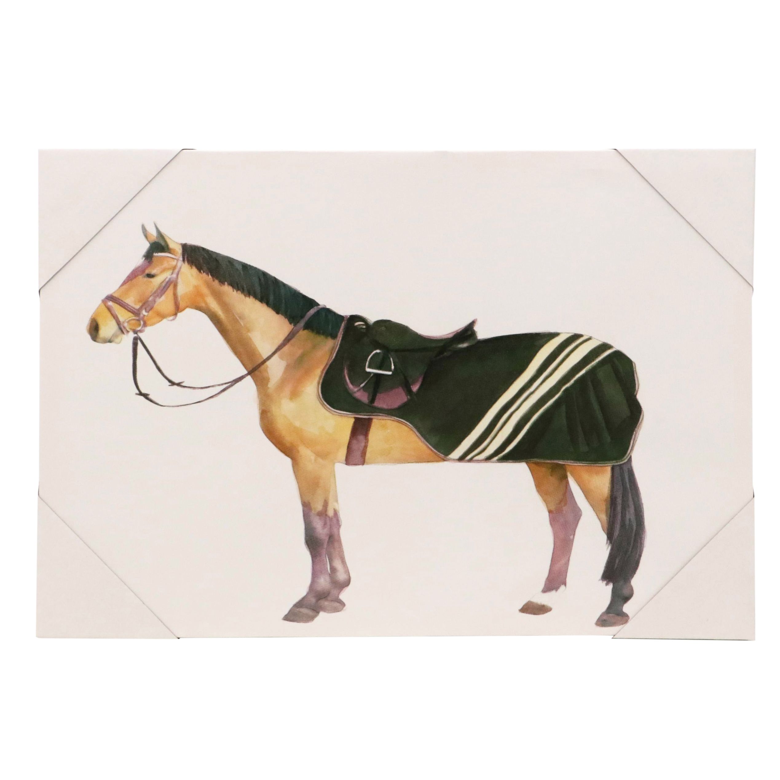 Giclée of Horse Wearing Fleece and Saddle, 21st Century