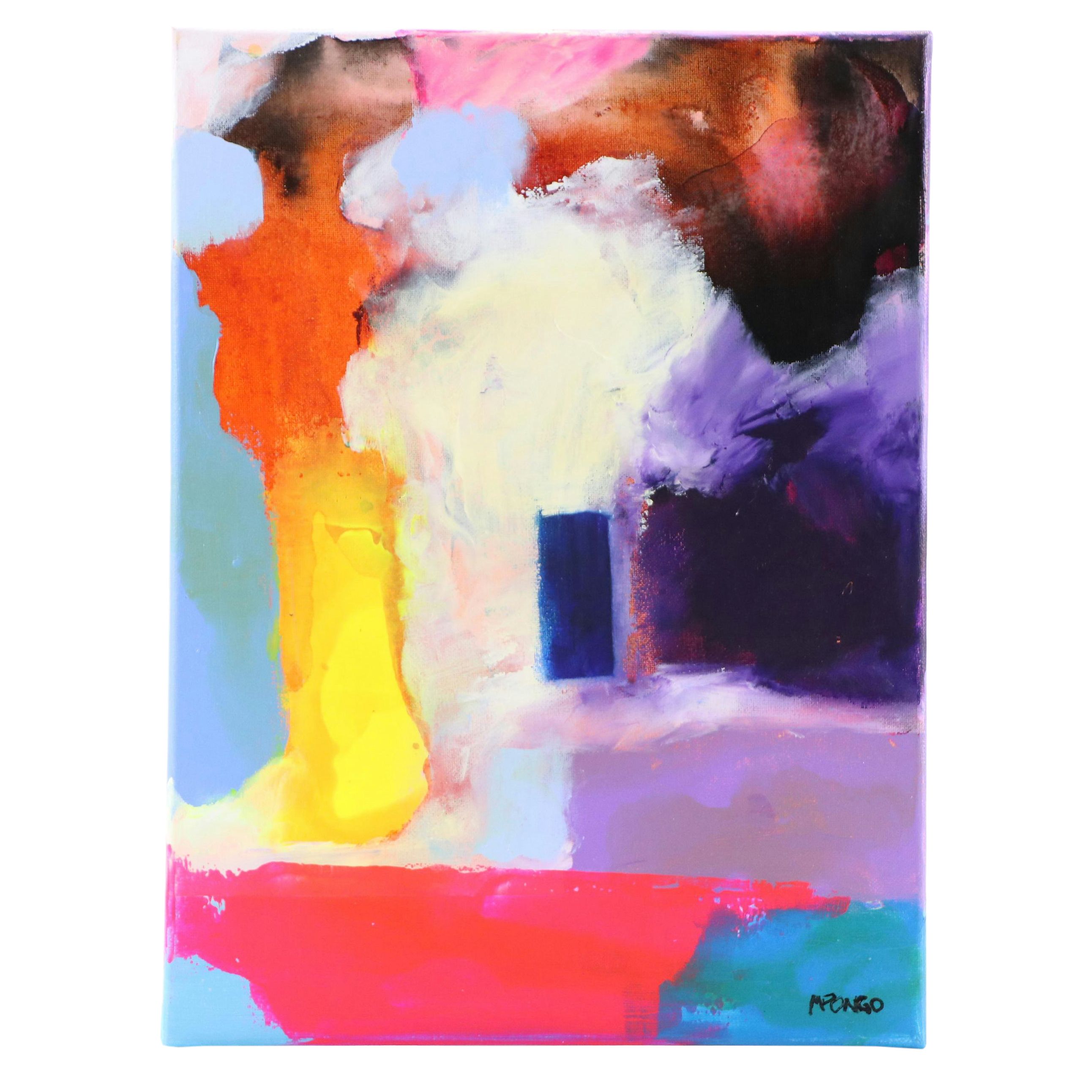 Milagros Pongo Abstract Mixed Media Painting "Amarige," 21st Century