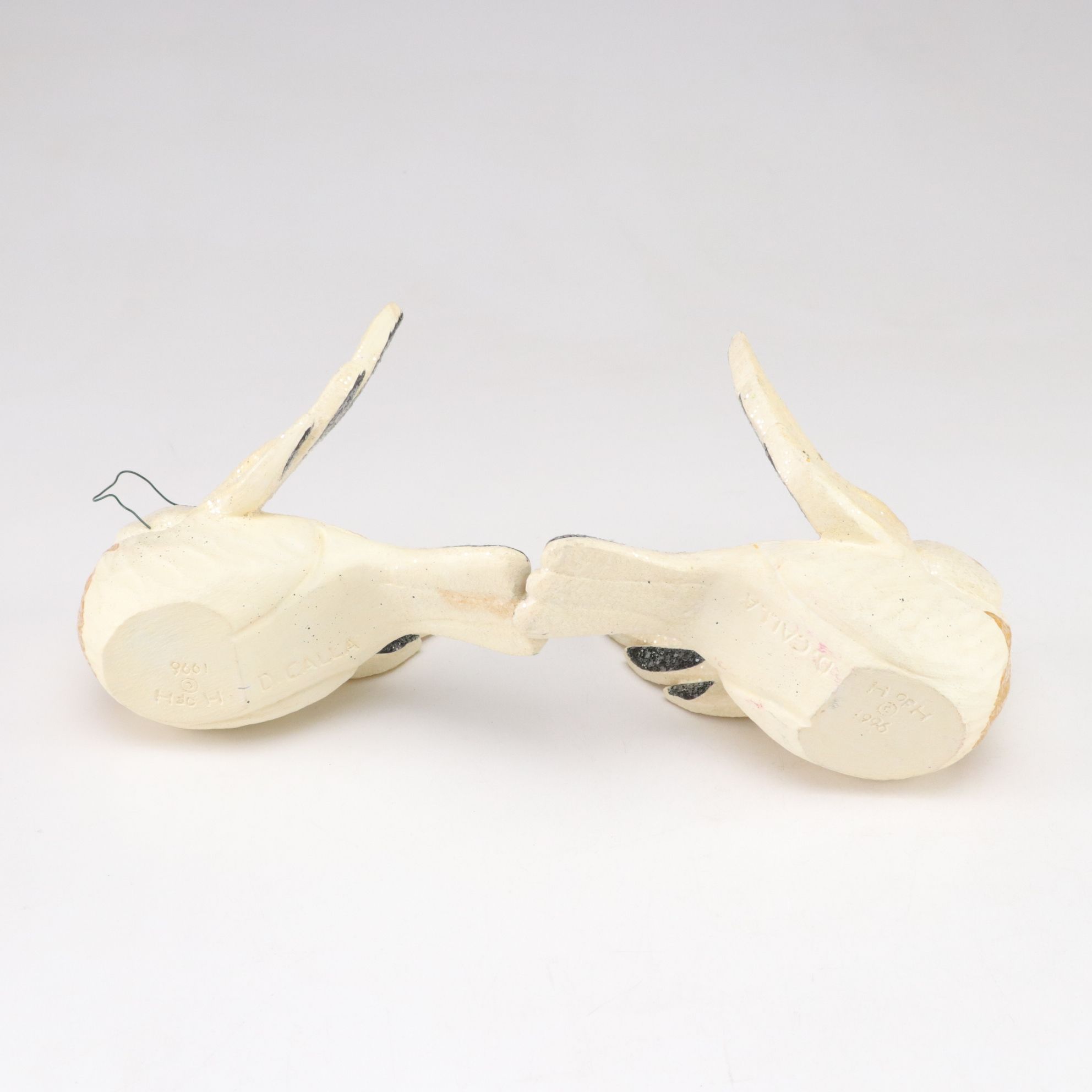 Hand-Painted Bird & Bell Christmas Tree Ornaments