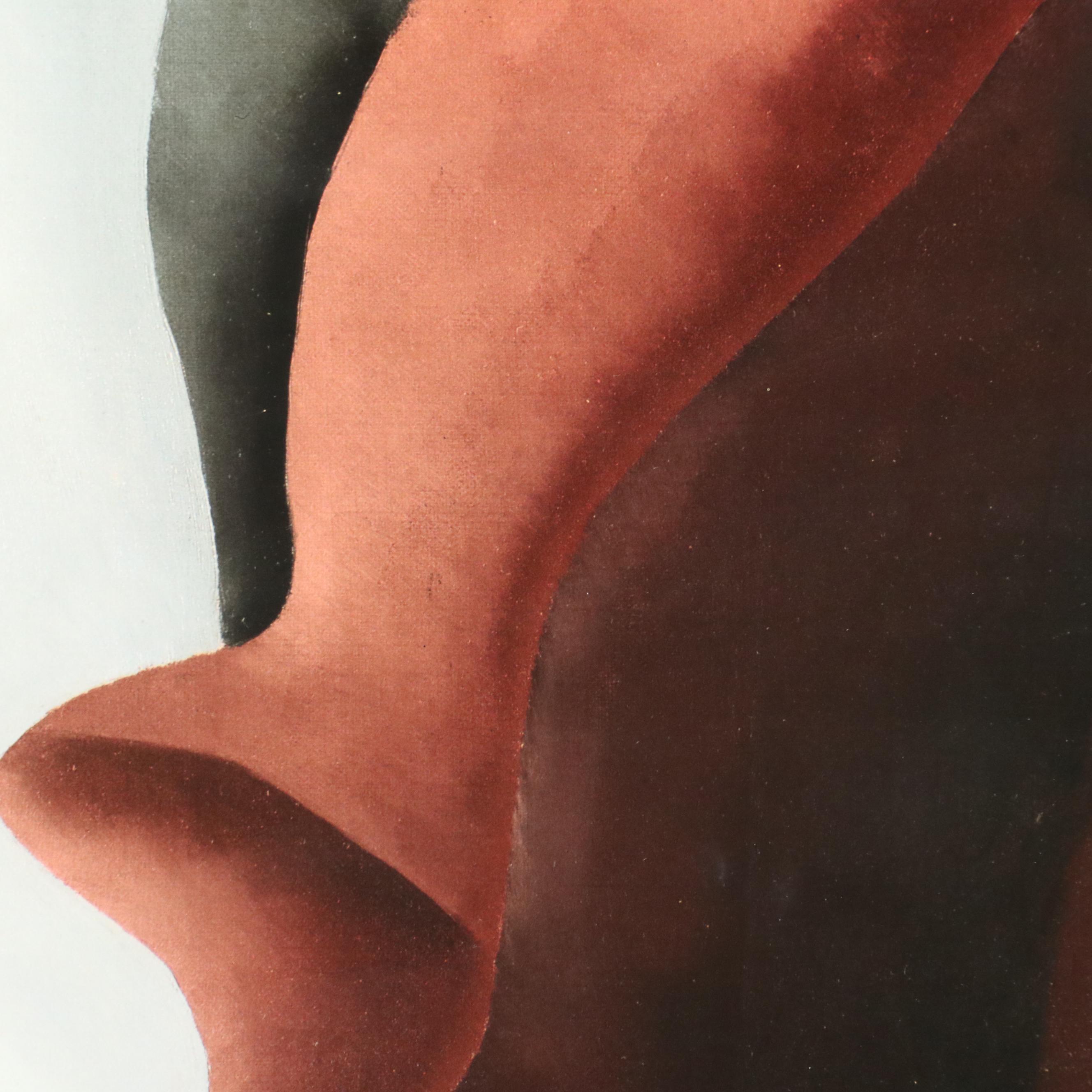 Offset Lithograph After Georgia O'Keeffe "Large Dark Red Leaves on White"