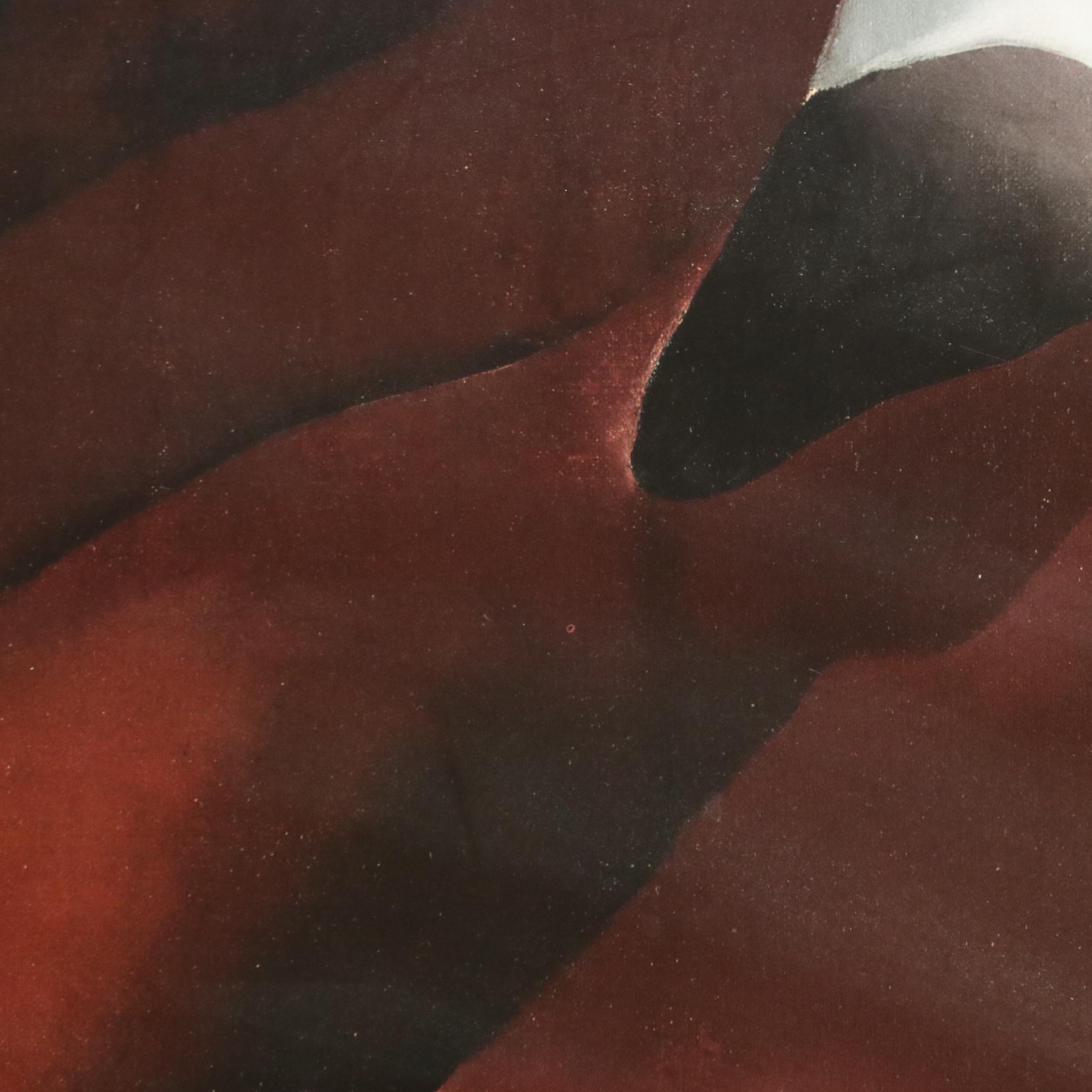 Offset Lithograph After Georgia O'Keeffe "Large Dark Red Leaves on White"