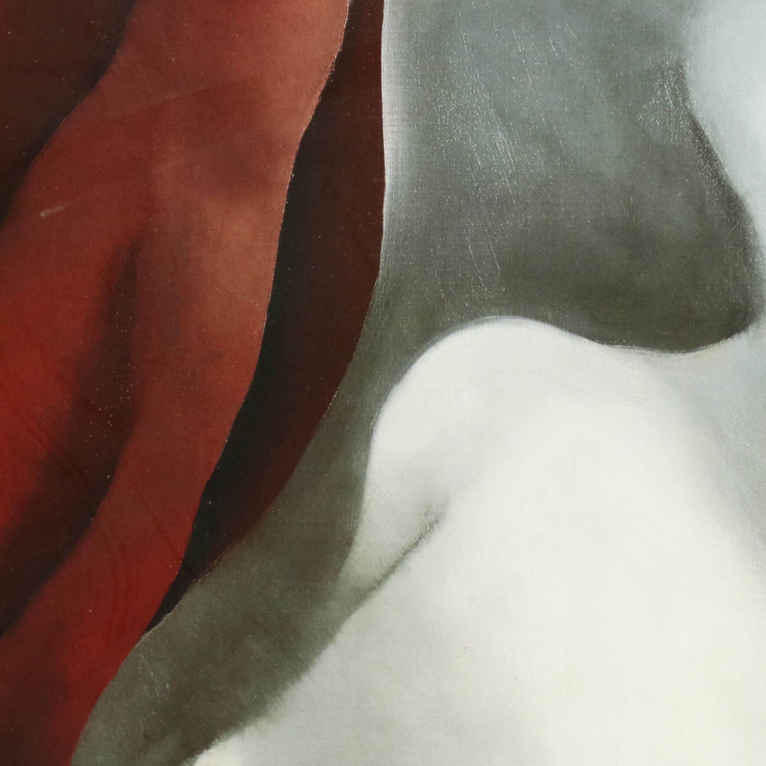 Offset Lithograph After Georgia O'Keeffe "Large Dark Red Leaves on White"