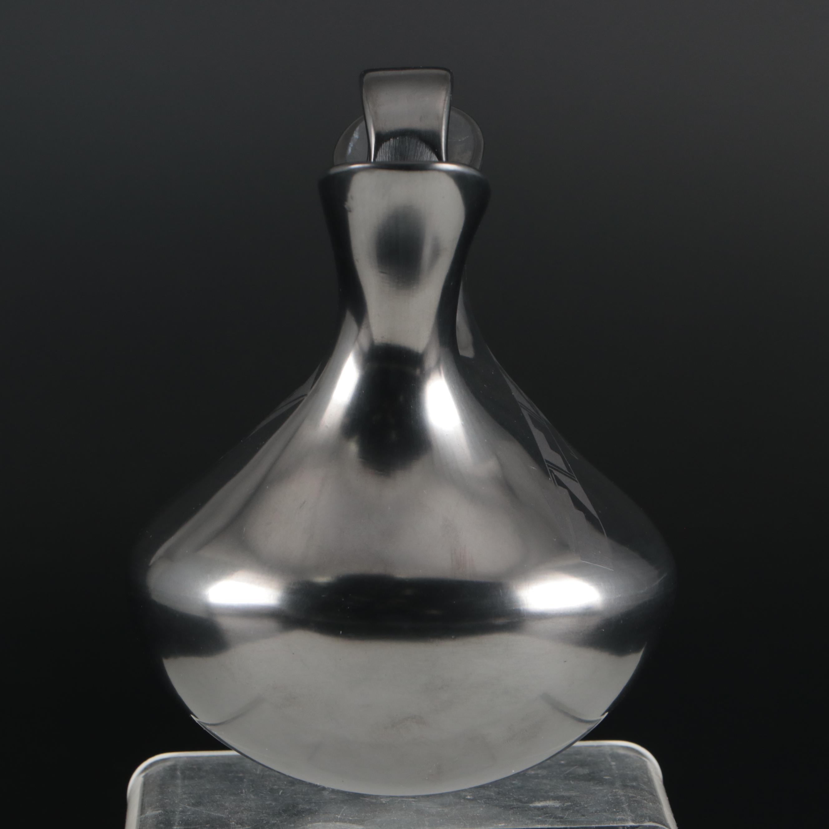 Martin Olivas Art Pottery Mata Ortiz Blackware Wedding Vase