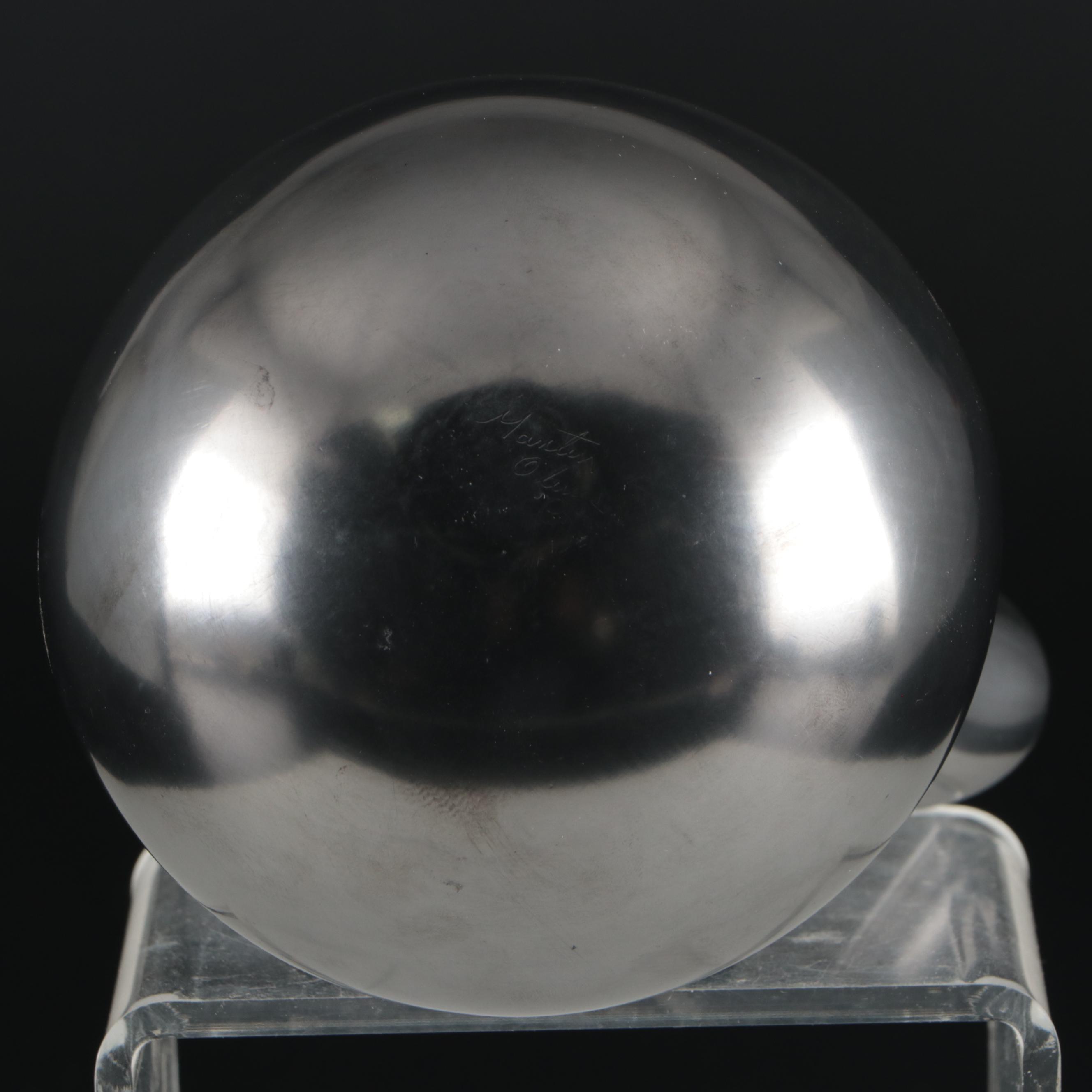 Martin Olivas Art Pottery Mata Ortiz Blackware Wedding Vase