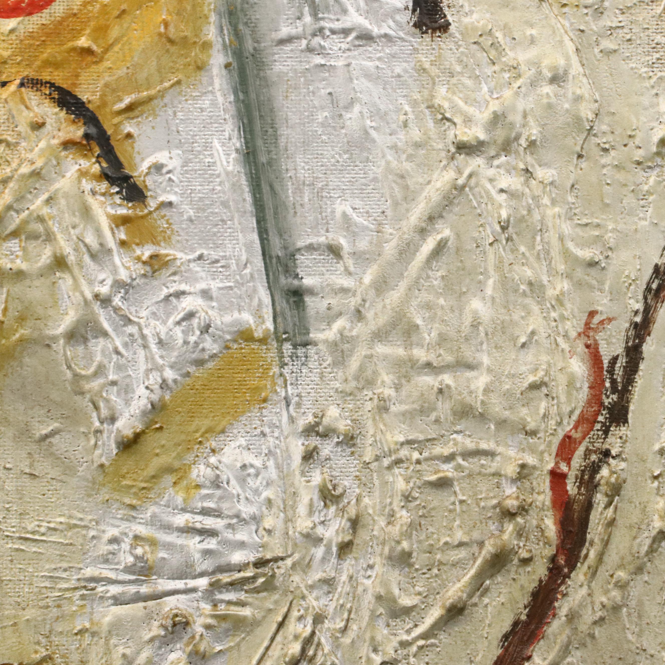 Peter Nicolas Impasto Acrylic Painting of Stylized Female Figure, 1950