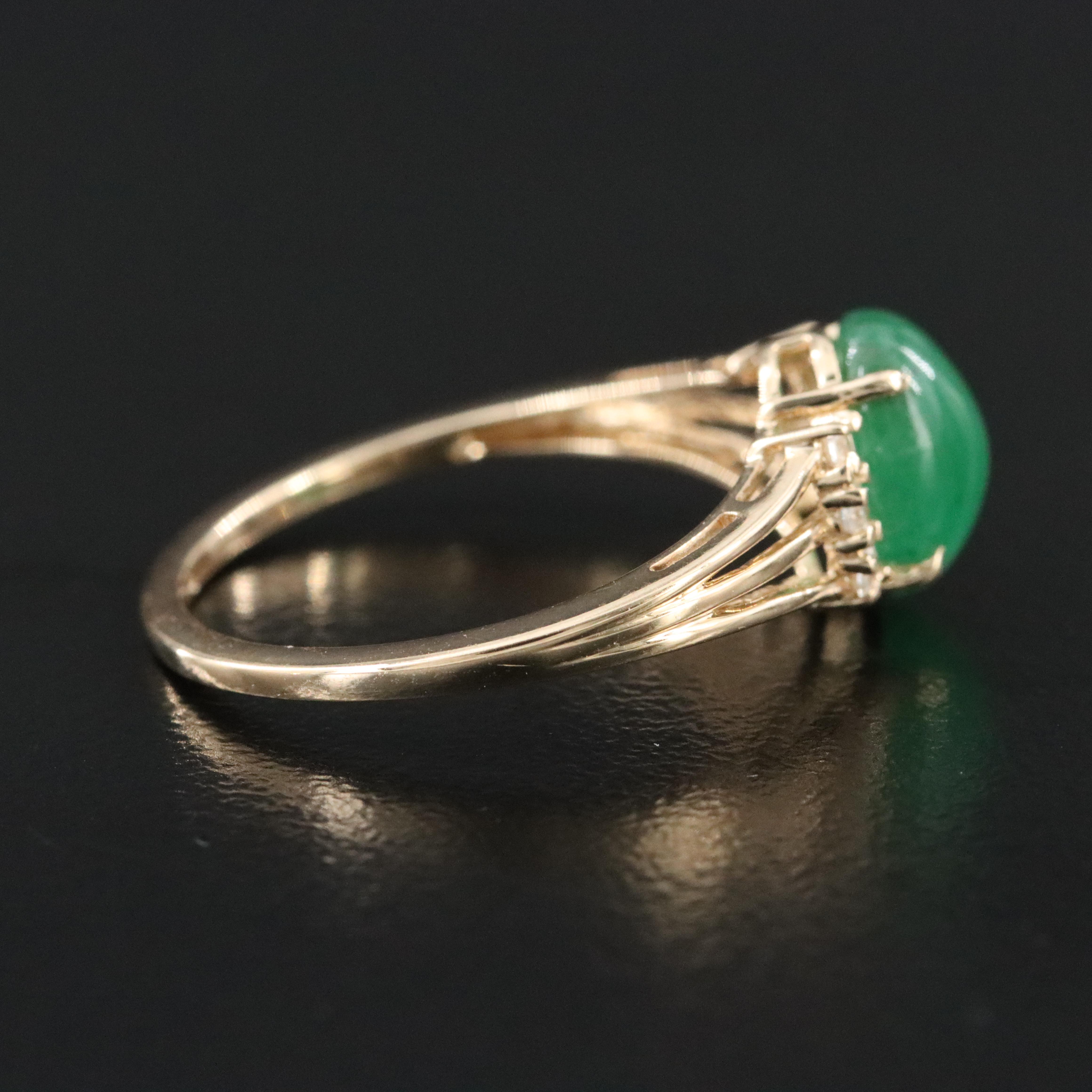 14K Emerald and White Sapphire Ring
