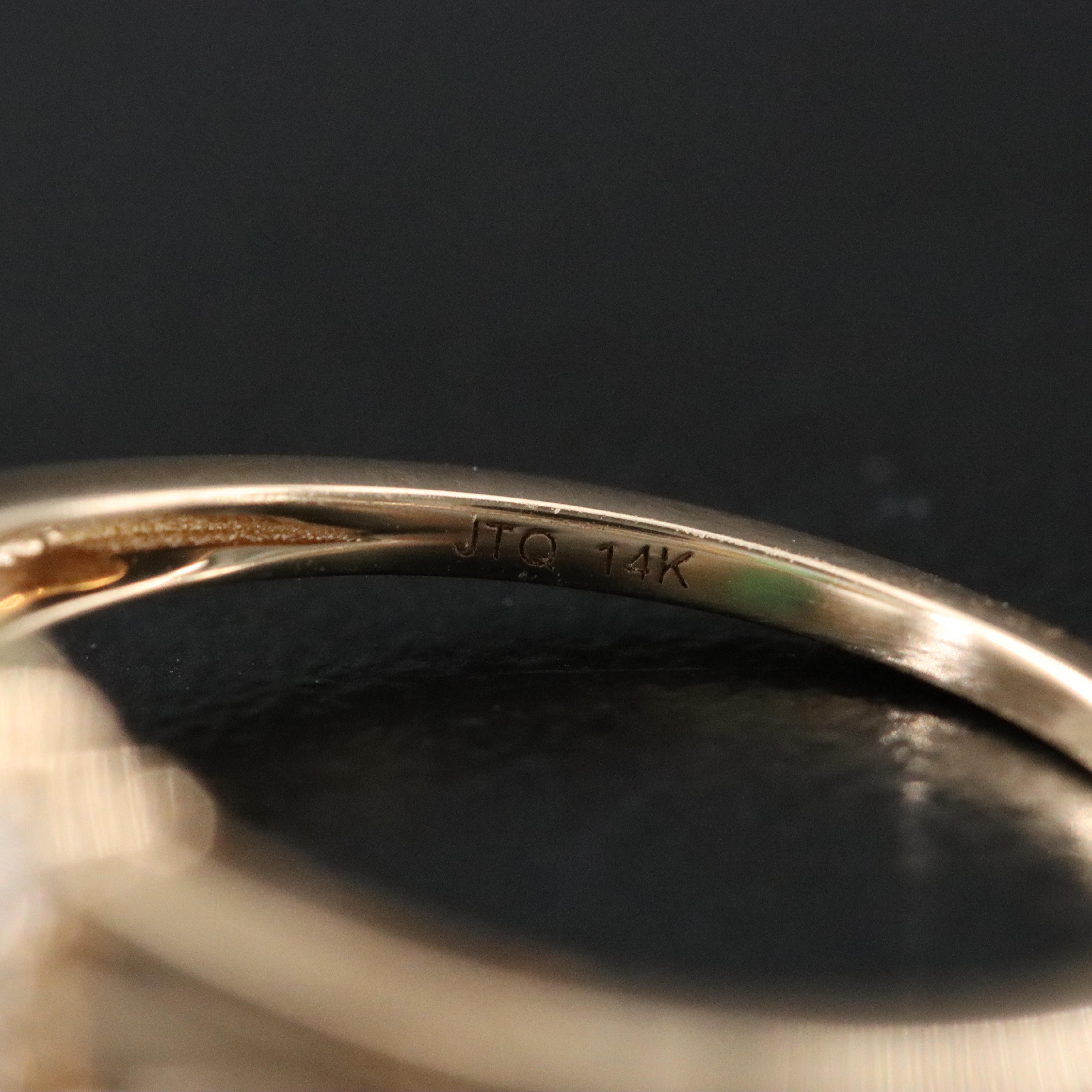 14K Emerald and White Sapphire Ring