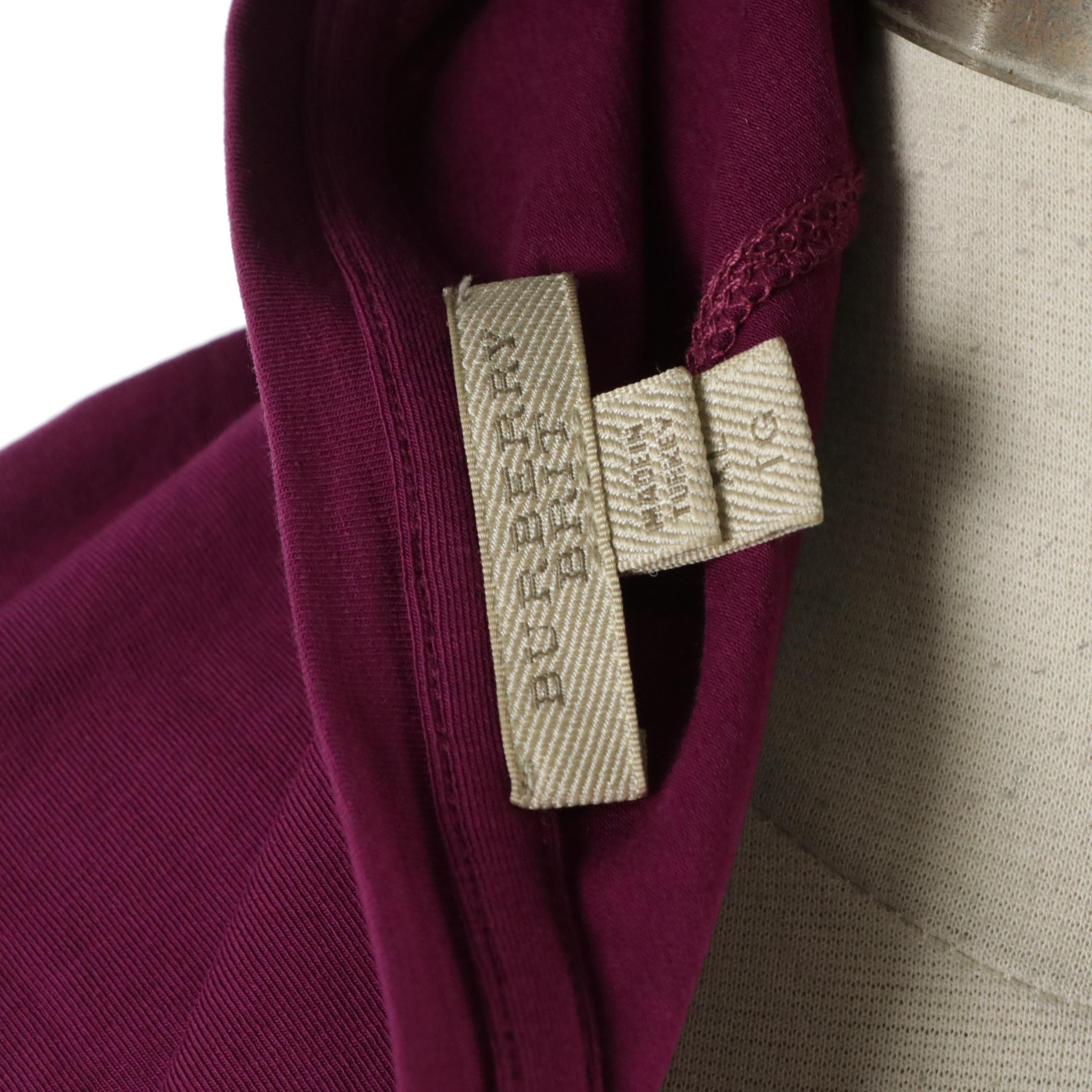 Burberry Brit V-Neck Stretch Cotton Top with Check Trim