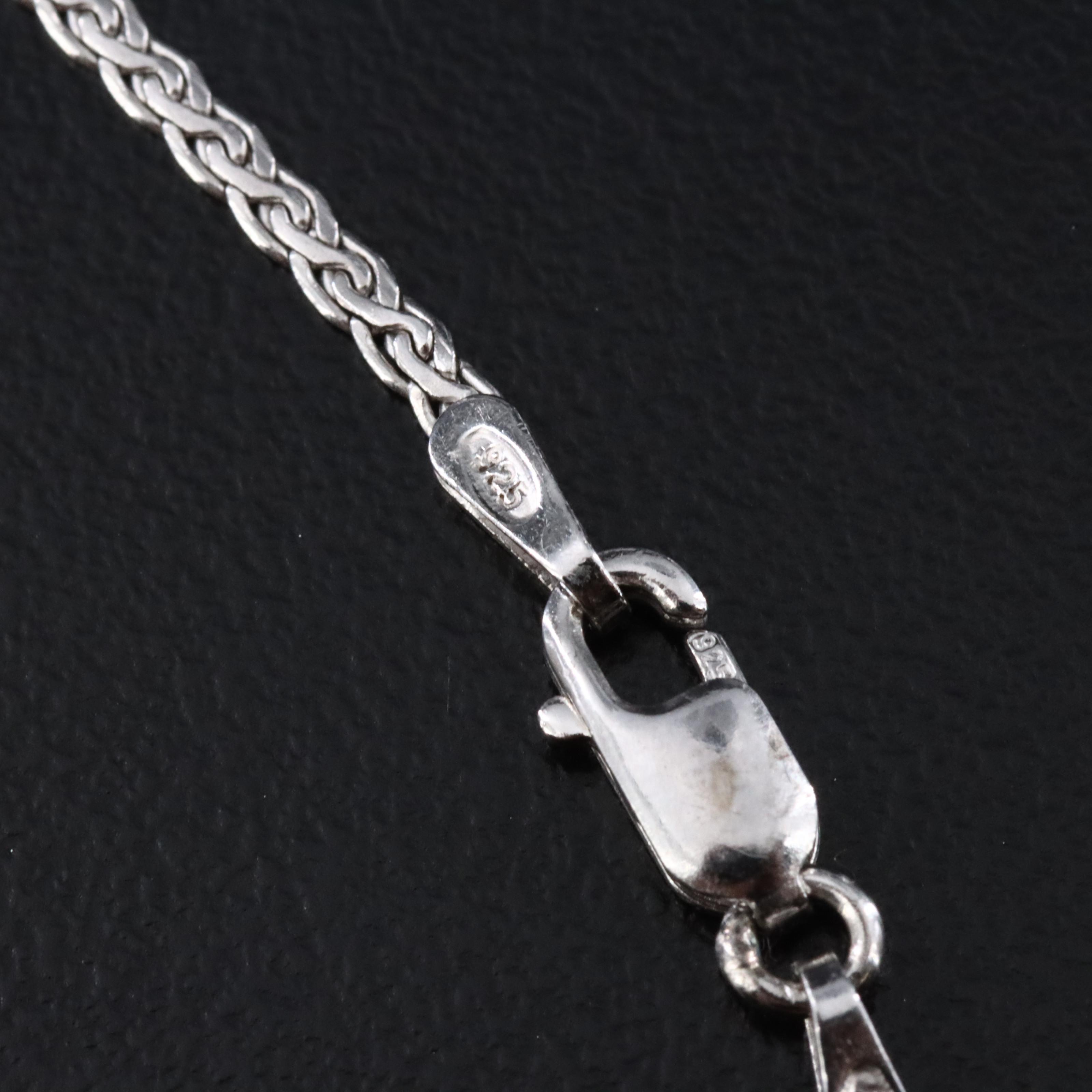 Sterling Diamond Twist Necklace with 10K Rose Gold Accent