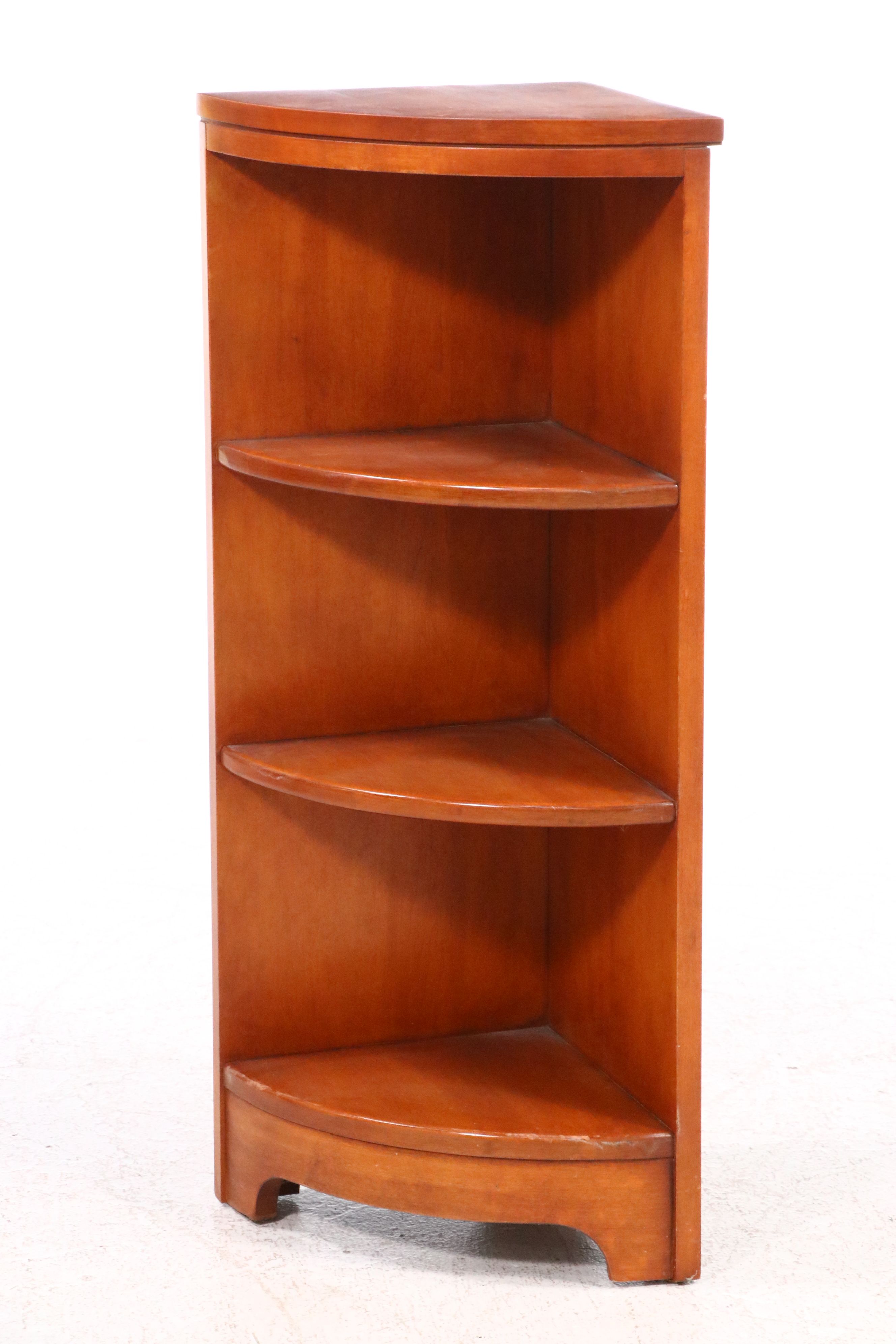 Pair of Whitney Cherry Corner Bookcases, 20th Century