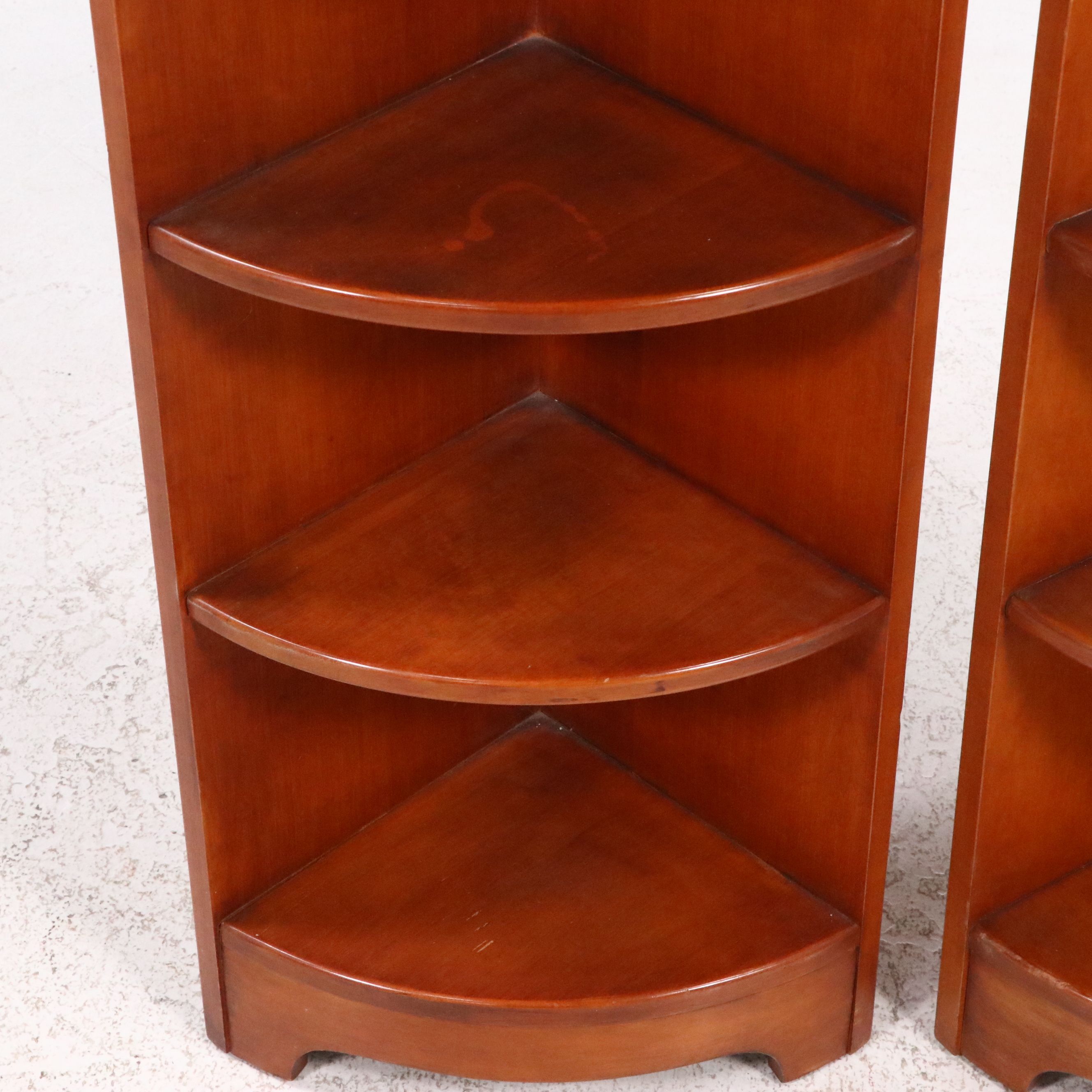 Pair of Whitney Cherry Corner Bookcases, 20th Century
