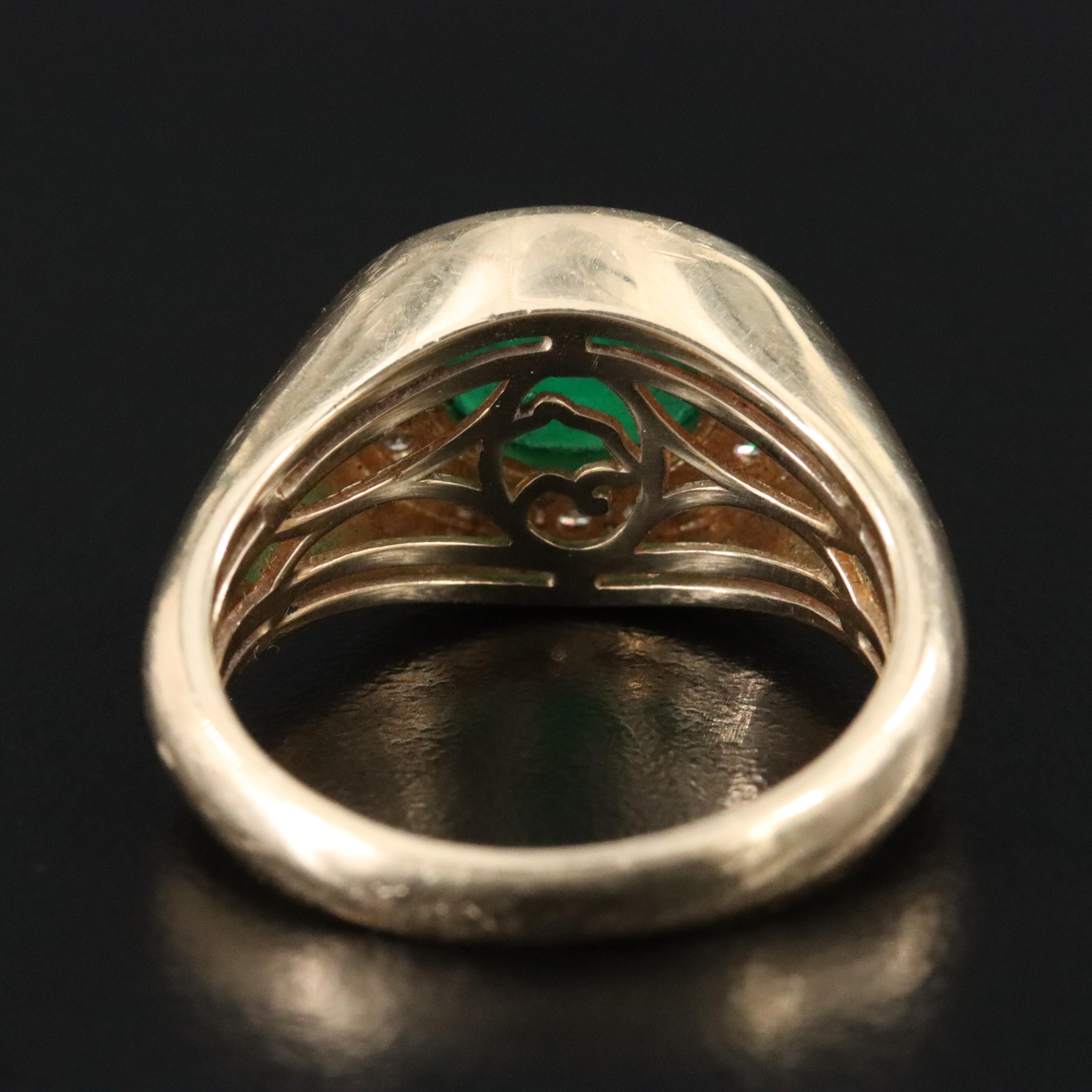 EFFY 14K Emerald and Diamond Halo Ring