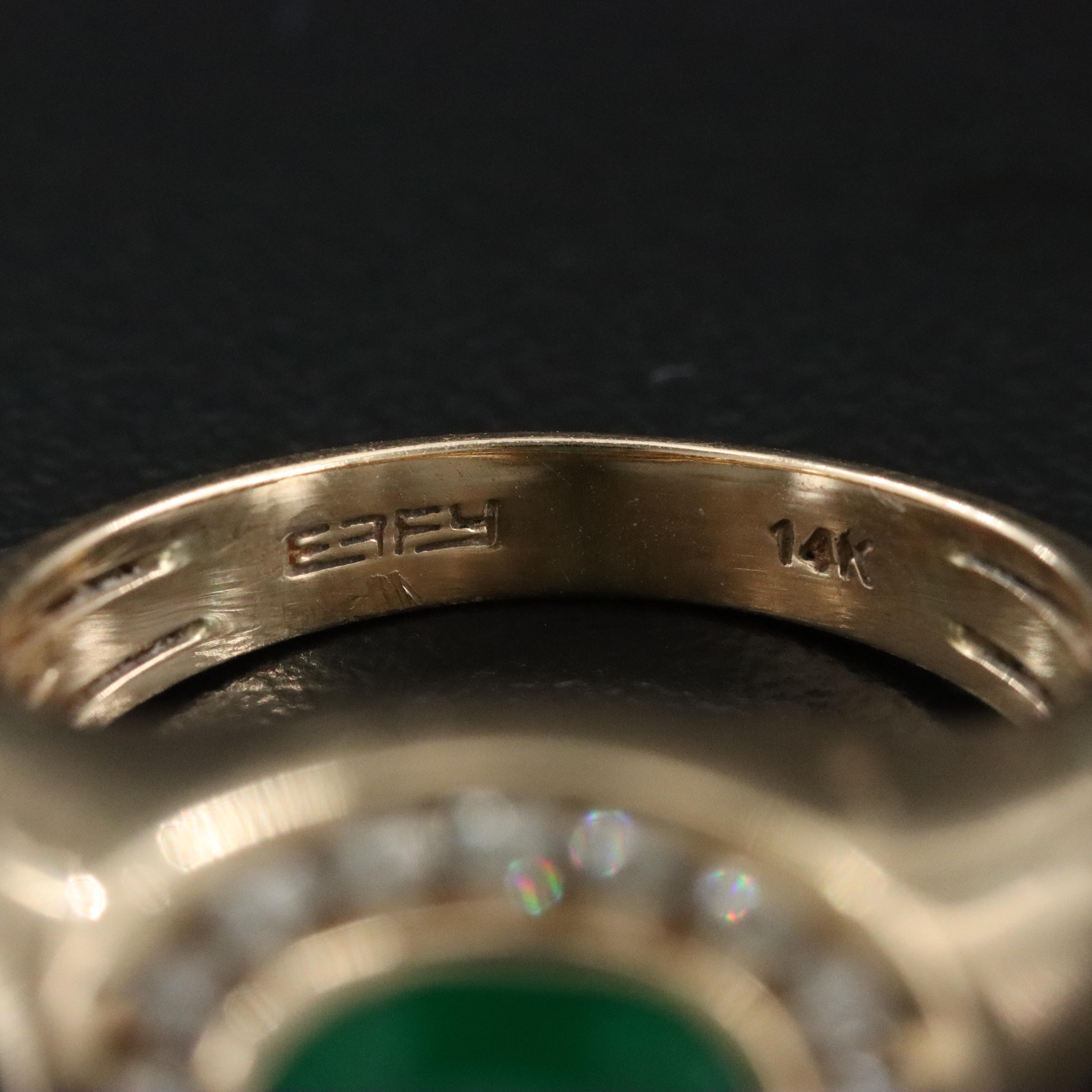 EFFY 14K Emerald and Diamond Halo Ring