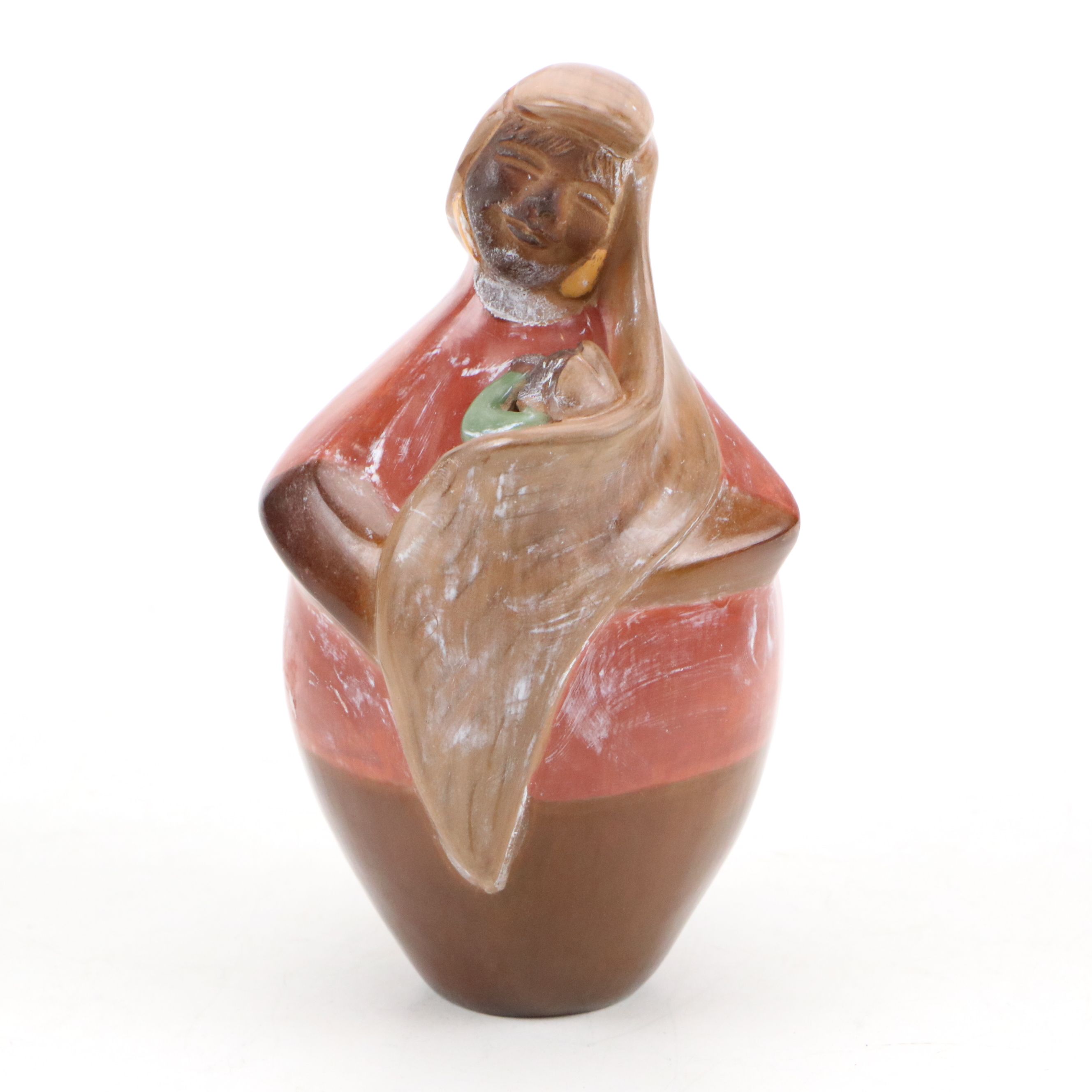 Santos Flores Ruiz Narcisa Cruz Peruvian Chulucanas Pottery Figure, 2005