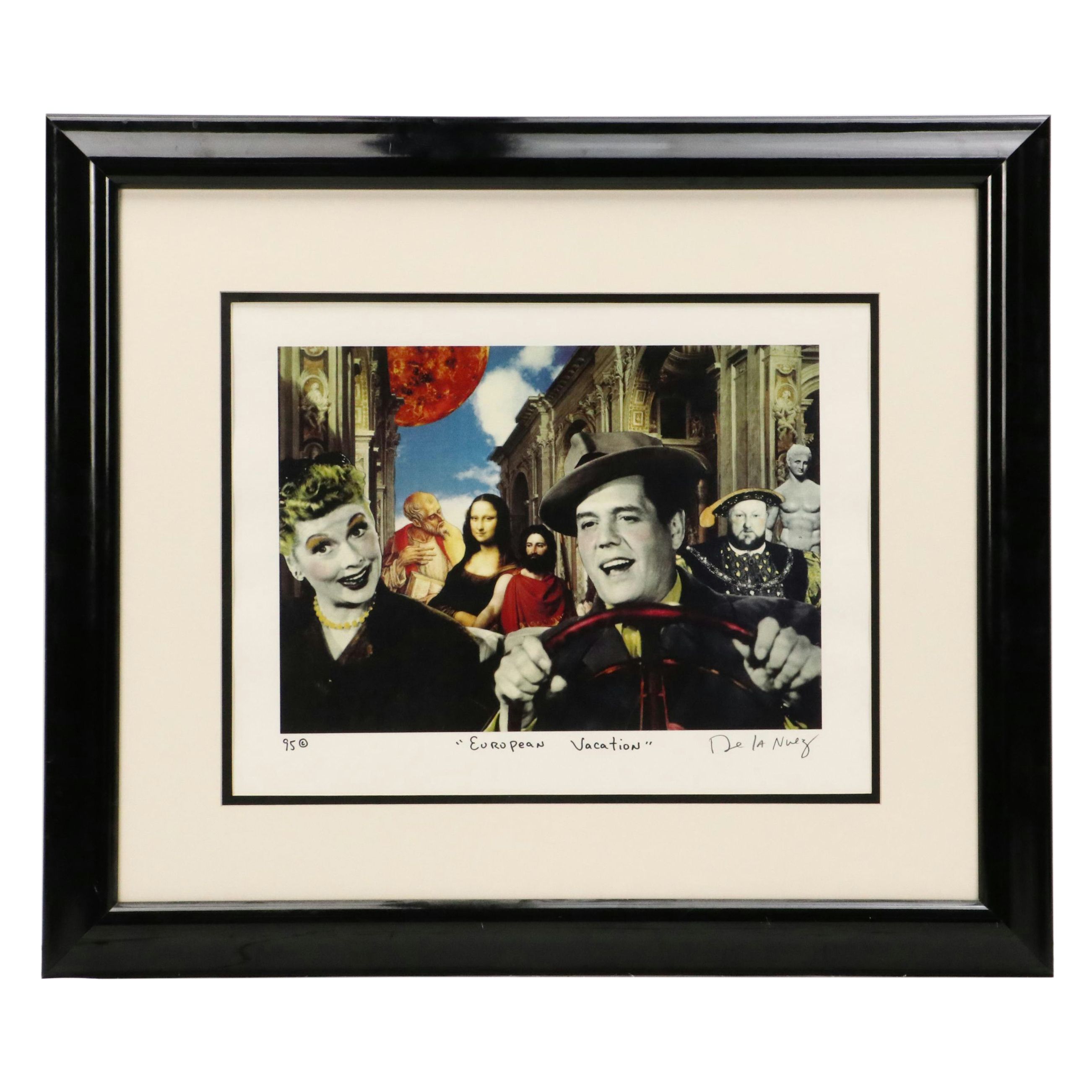 Nelson De La Nuez Digital Collage Print "European Vacation," 1995