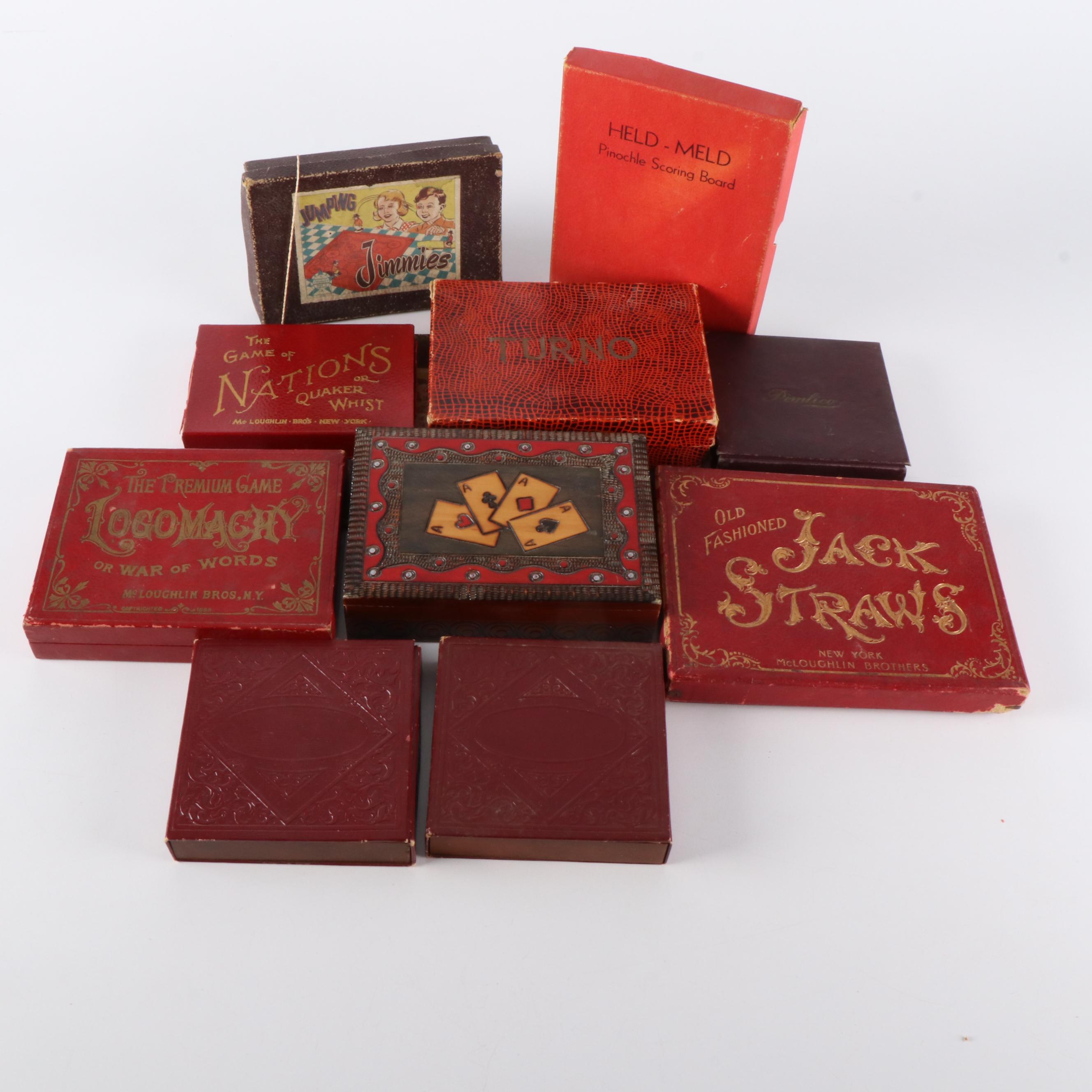 A Collection of Vintage and Antique Pocket and Card Games