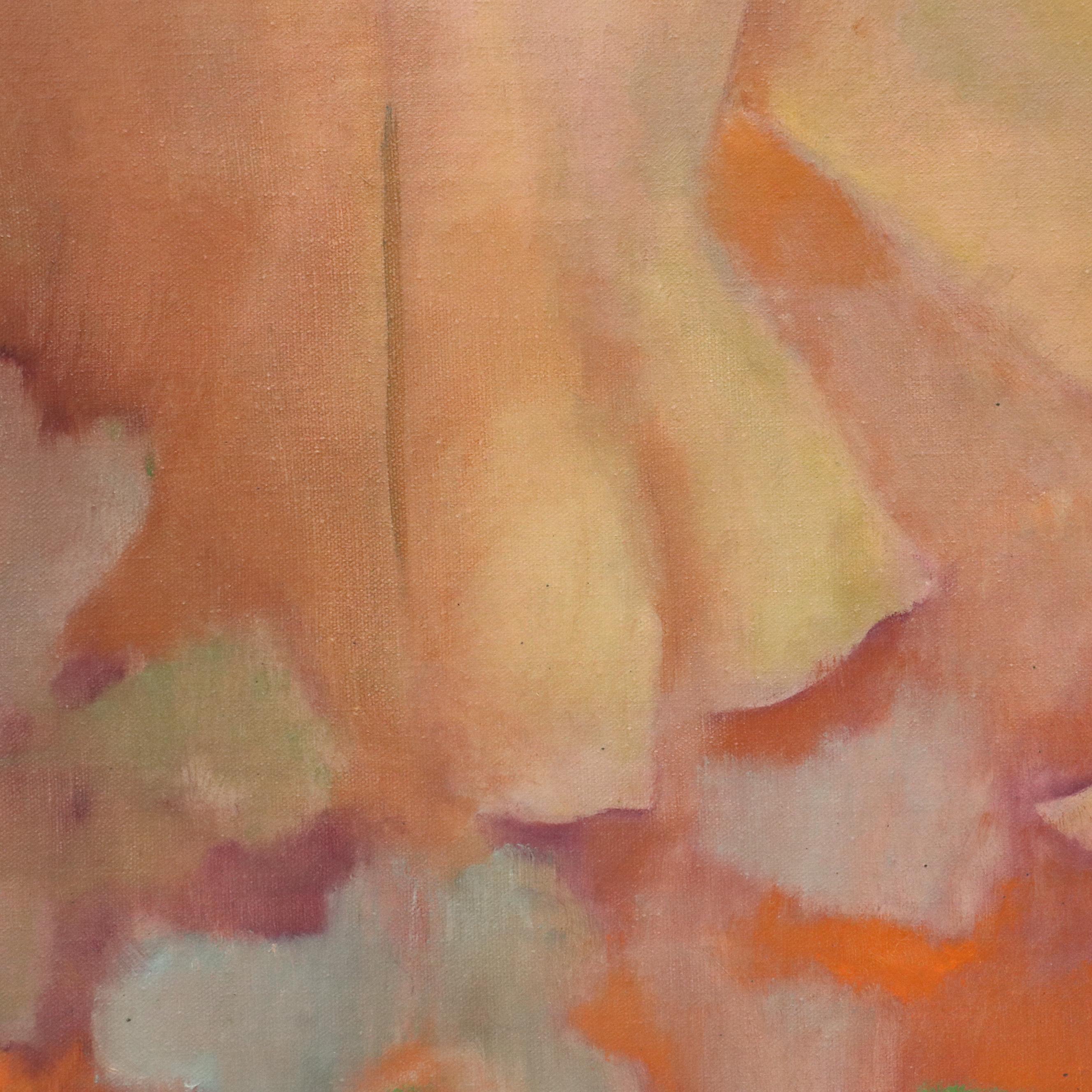 Impressionistic Style Oil Portrait of Nude Women with Flowers