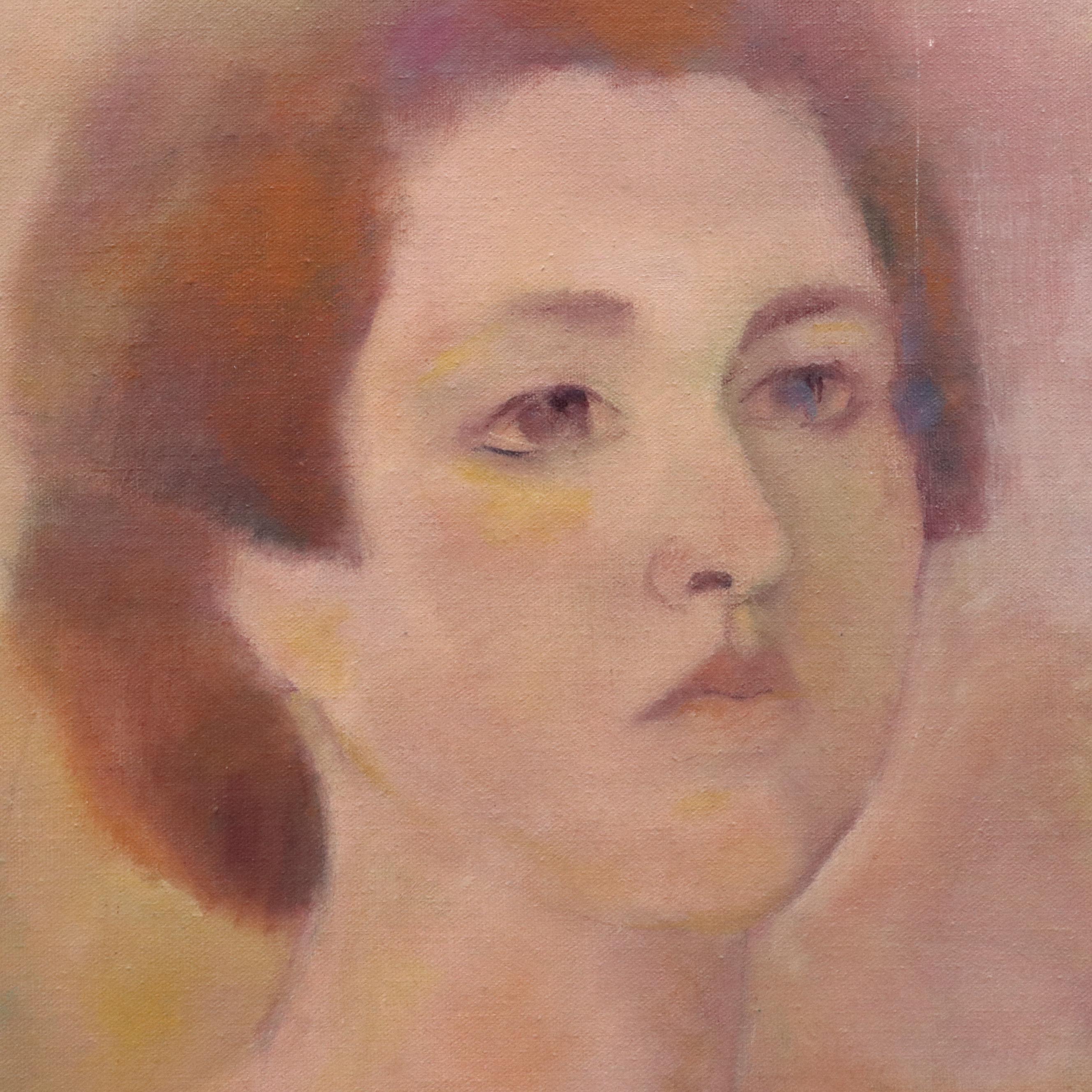 Impressionistic Style Oil Portrait of Nude Women with Flowers