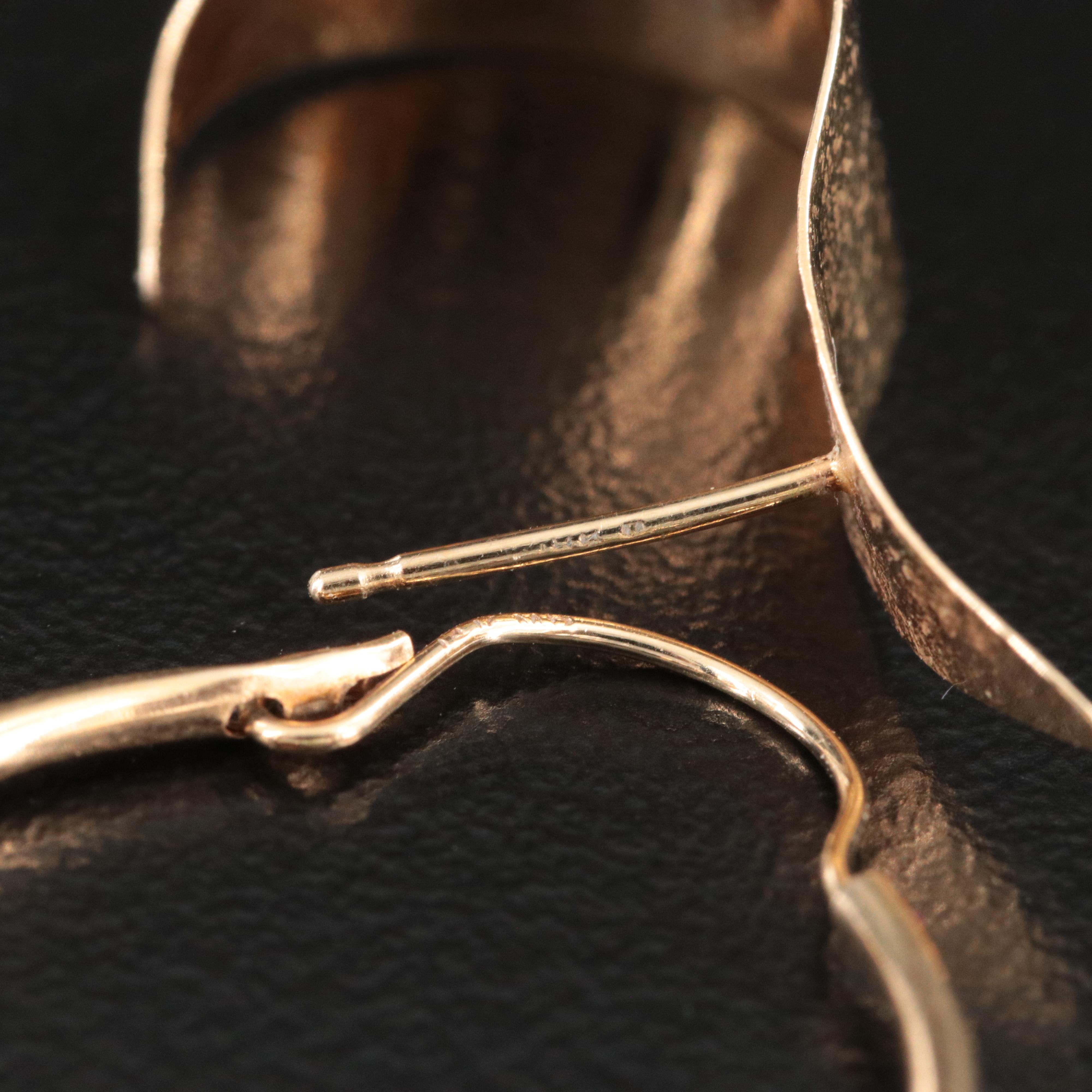 14K J Hoop and Beaded Hoop Earrings