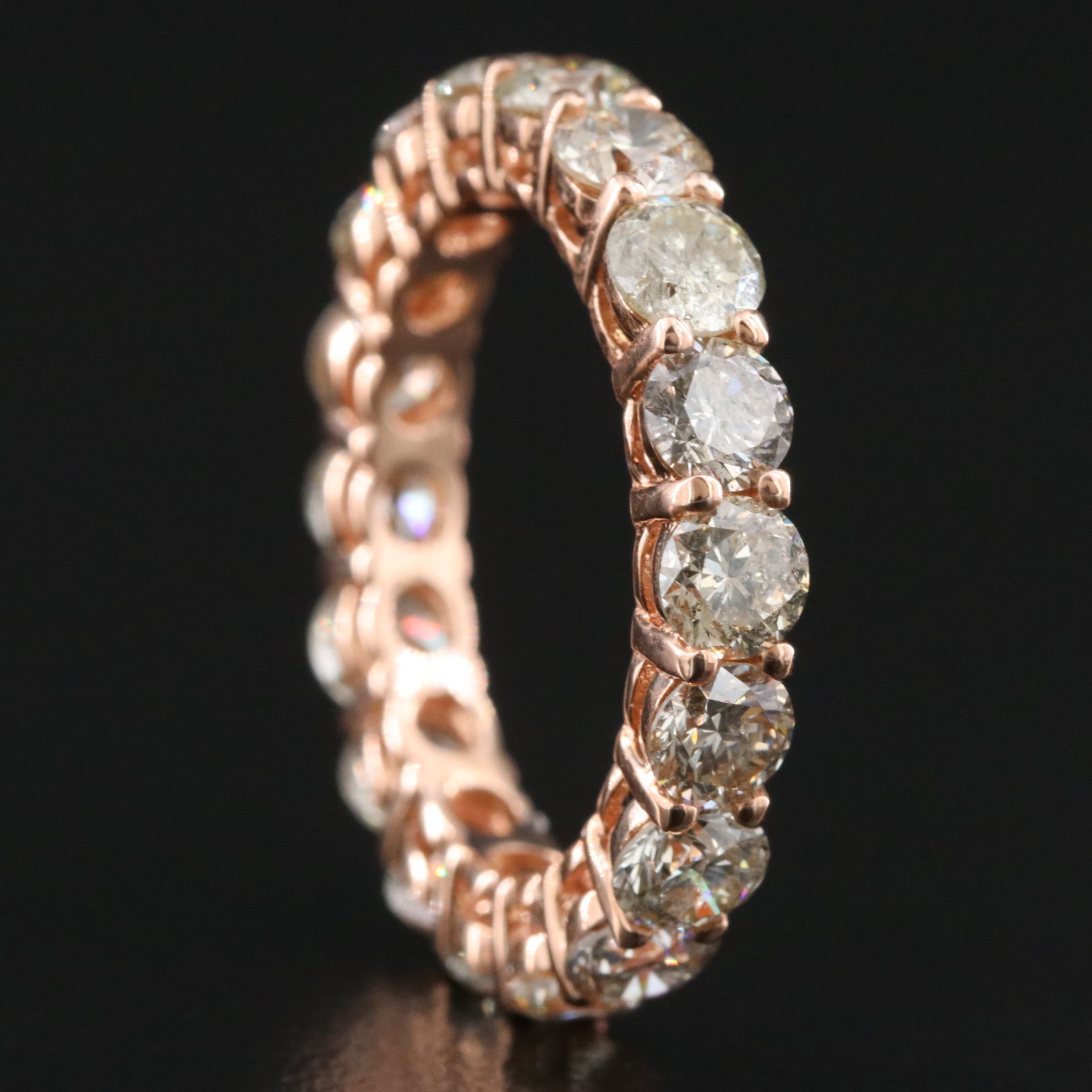 14K Rose Gold 5.20 CTW Diamond Eternity Band with IGI Jewelry Report