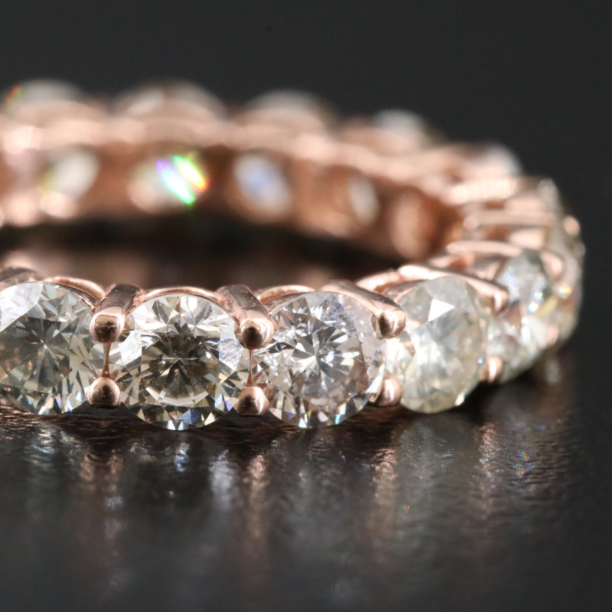 14K Rose Gold 5.20 CTW Diamond Eternity Band with IGI Jewelry Report