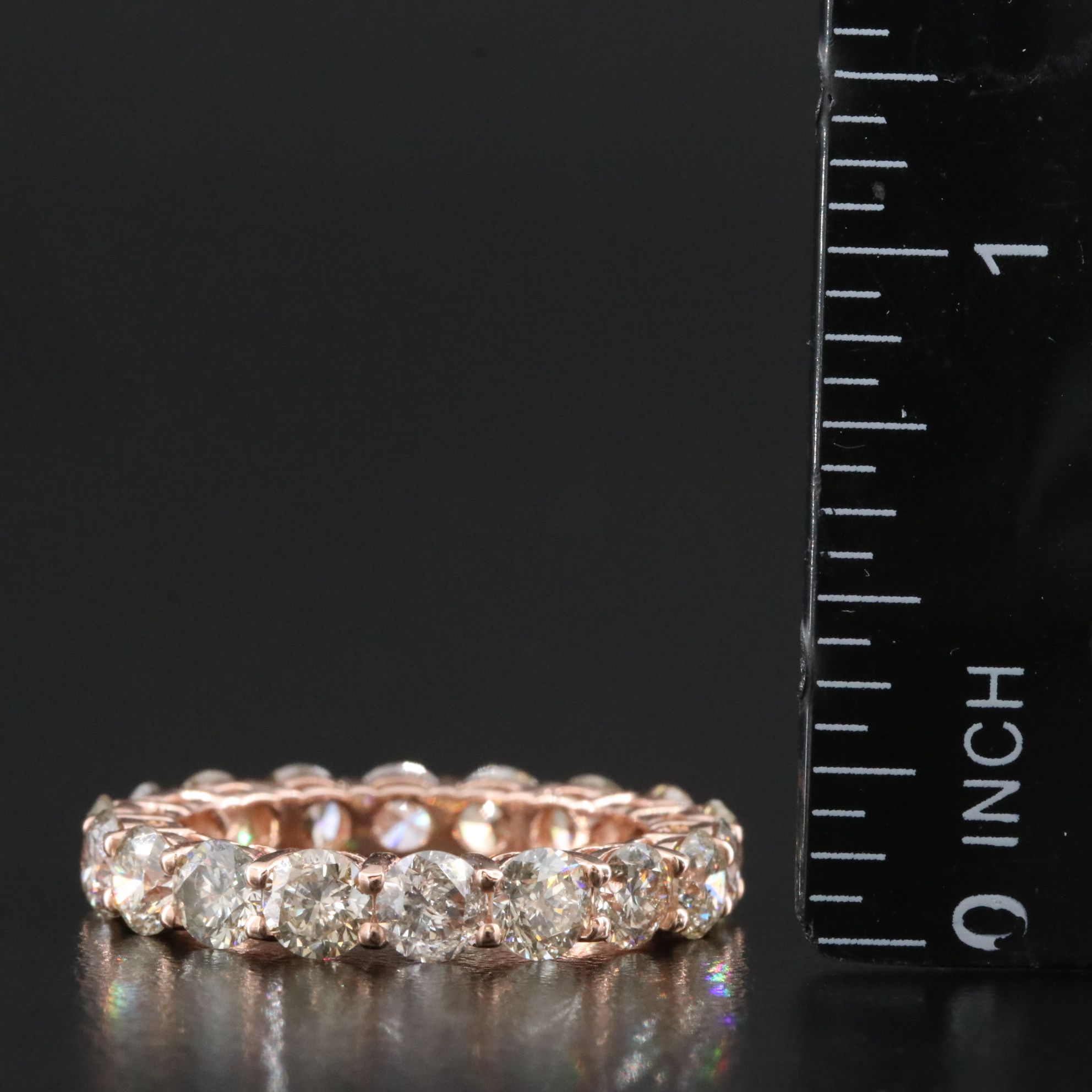 14K Rose Gold 5.20 CTW Diamond Eternity Band with IGI Jewelry Report