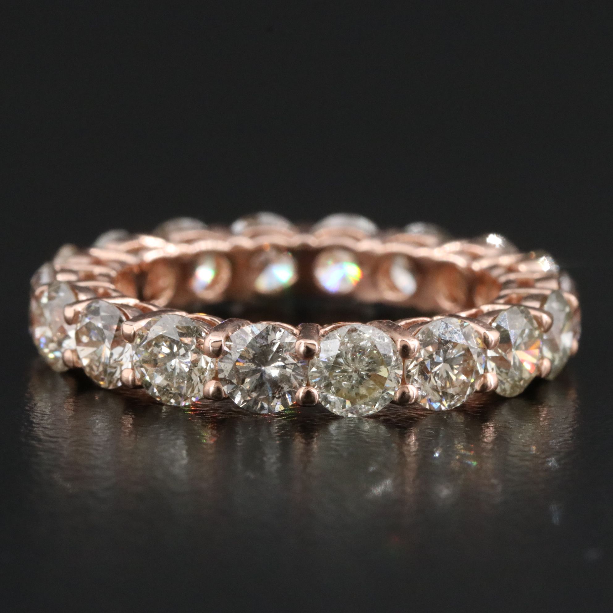 14K Rose Gold 5.20 CTW Diamond Eternity Band with IGI Jewelry Report