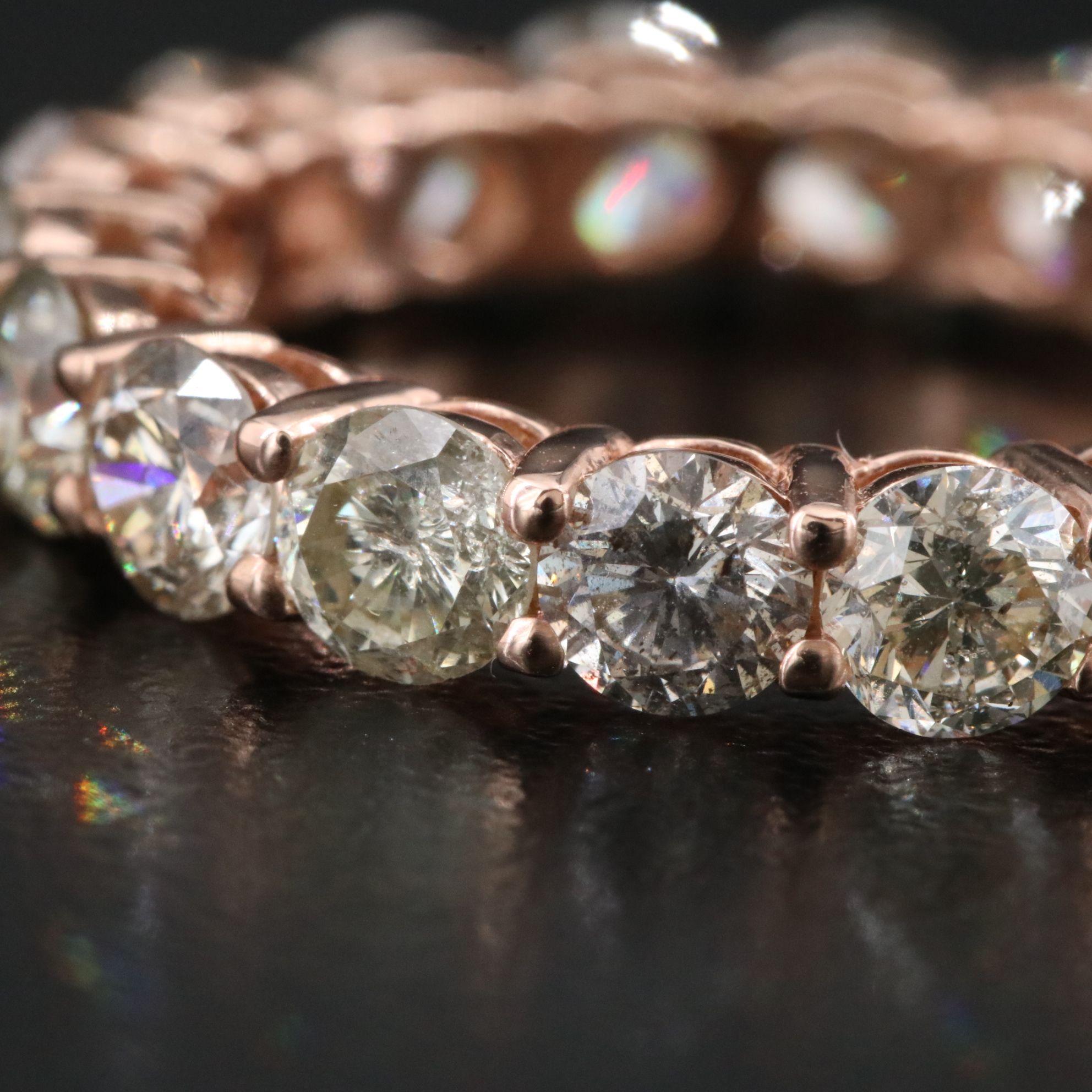 14K Rose Gold 5.20 CTW Diamond Eternity Band with IGI Jewelry Report