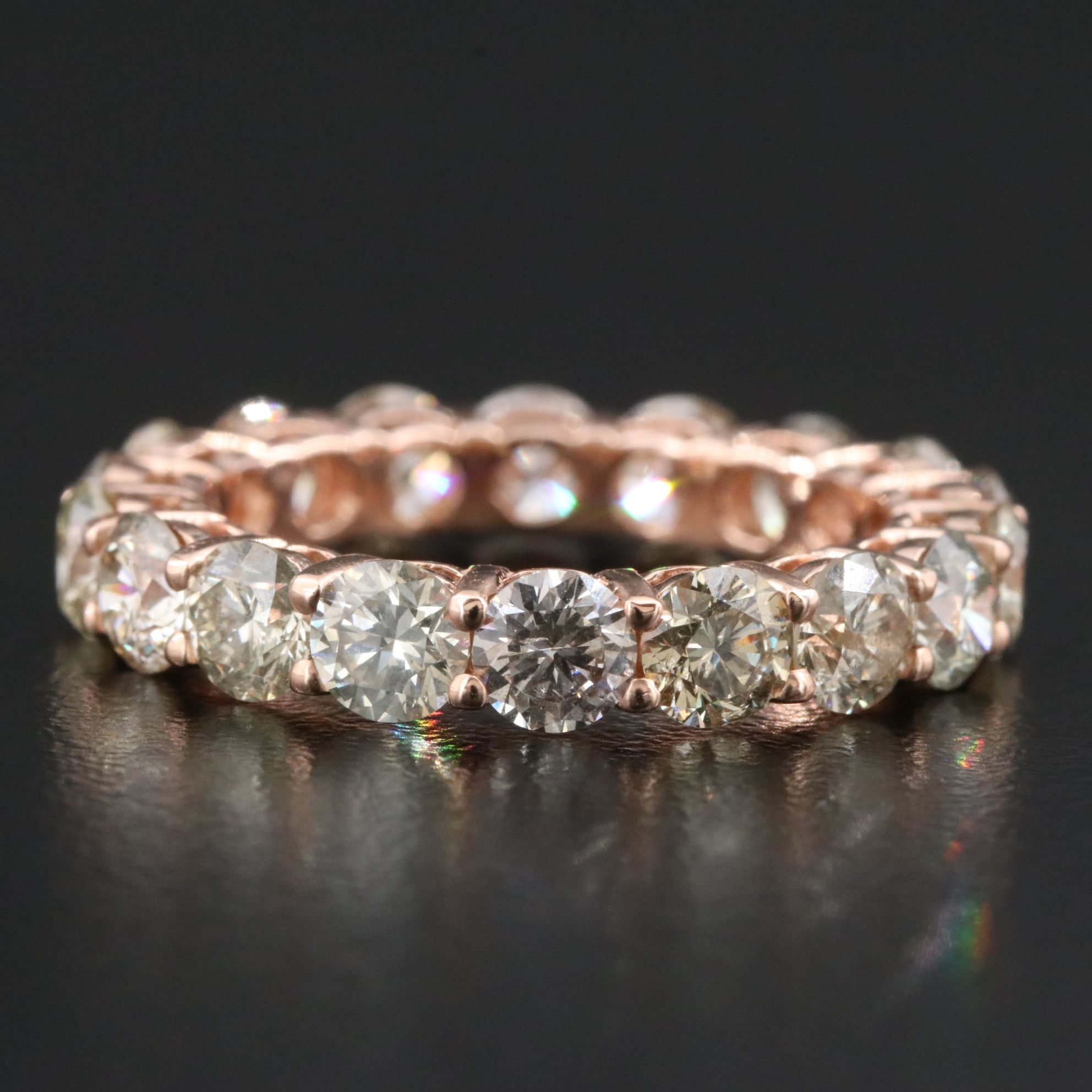 14K Rose Gold 5.20 CTW Diamond Eternity Band with IGI Jewelry Report