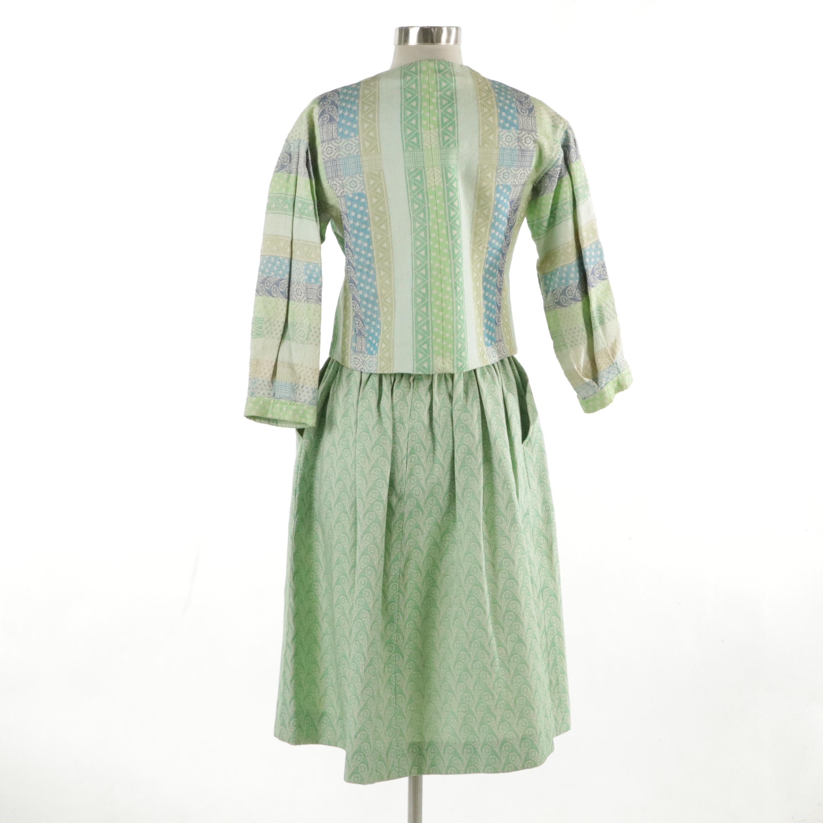 Lanvin Boutique Multicolored Pattern Button-Front Jacket, 1970's