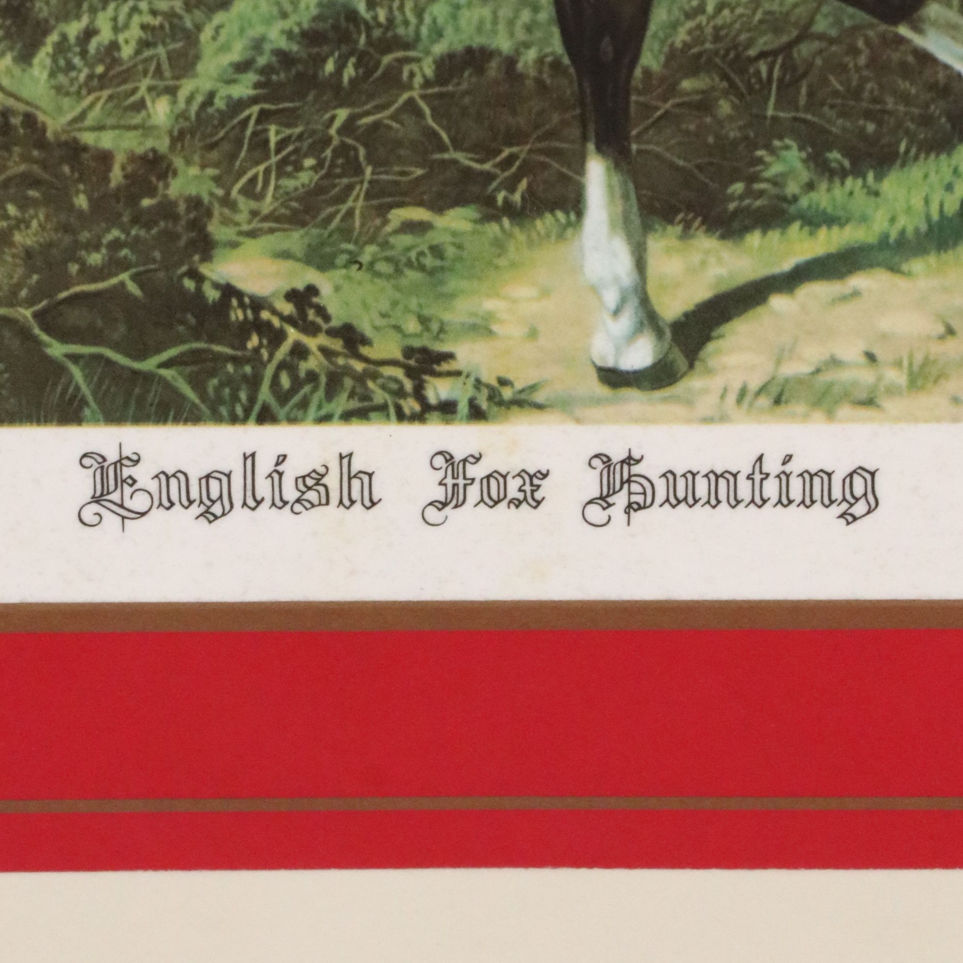 Scheibe "English Fox Hunting" Folding Table Set, Mid to Late 20th C.