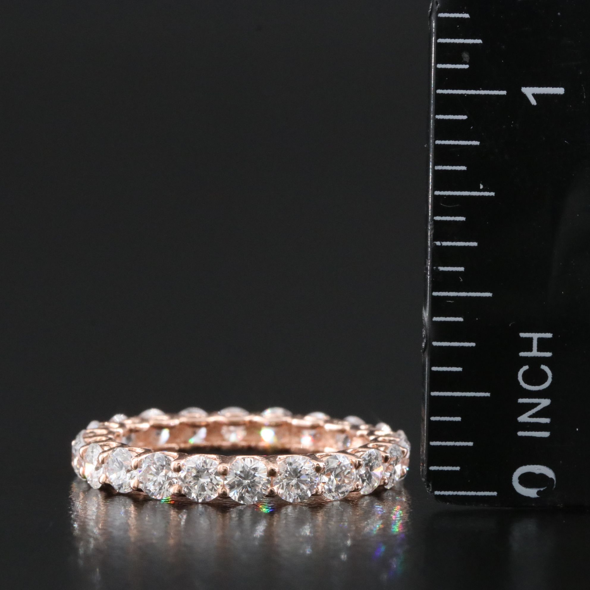 14K Rose Gold 2.28 CTW Lab Grown Diamond Eternity Band with IGI Jewelry Report