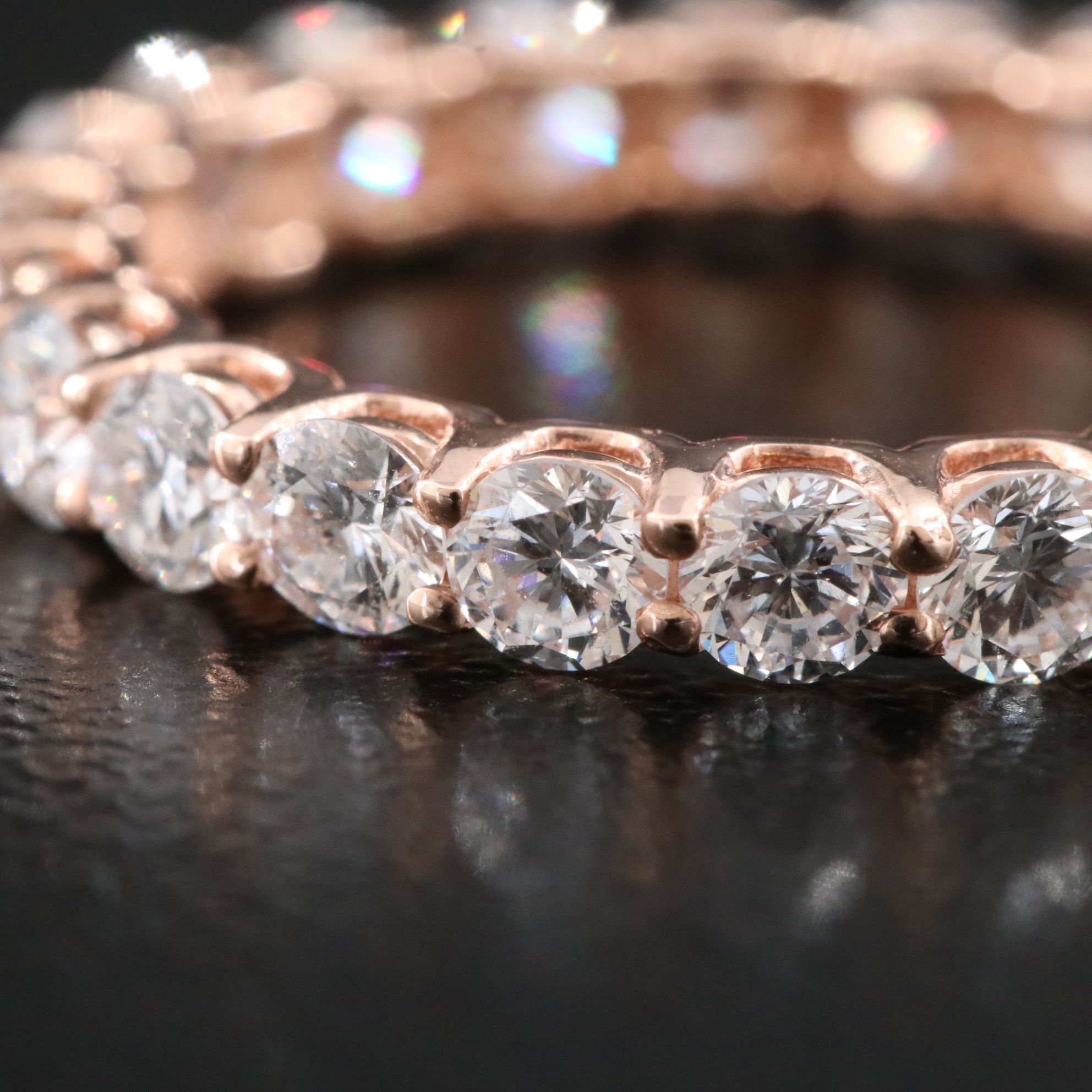 14K Rose Gold 2.28 CTW Lab Grown Diamond Eternity Band with IGI Jewelry Report