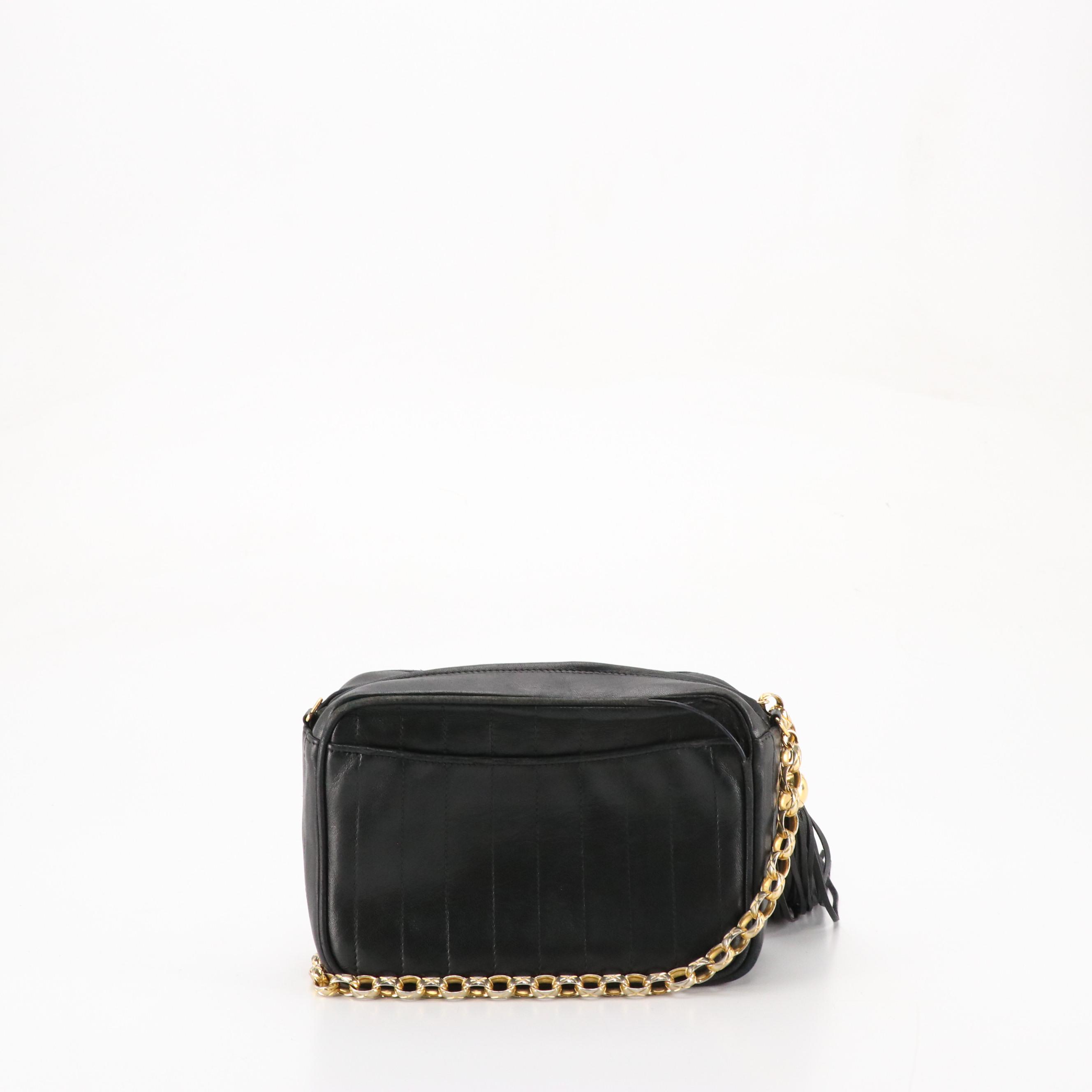 Chanel CC Tassel Camera Bag in Vertical Stitch Lambskin Leather
