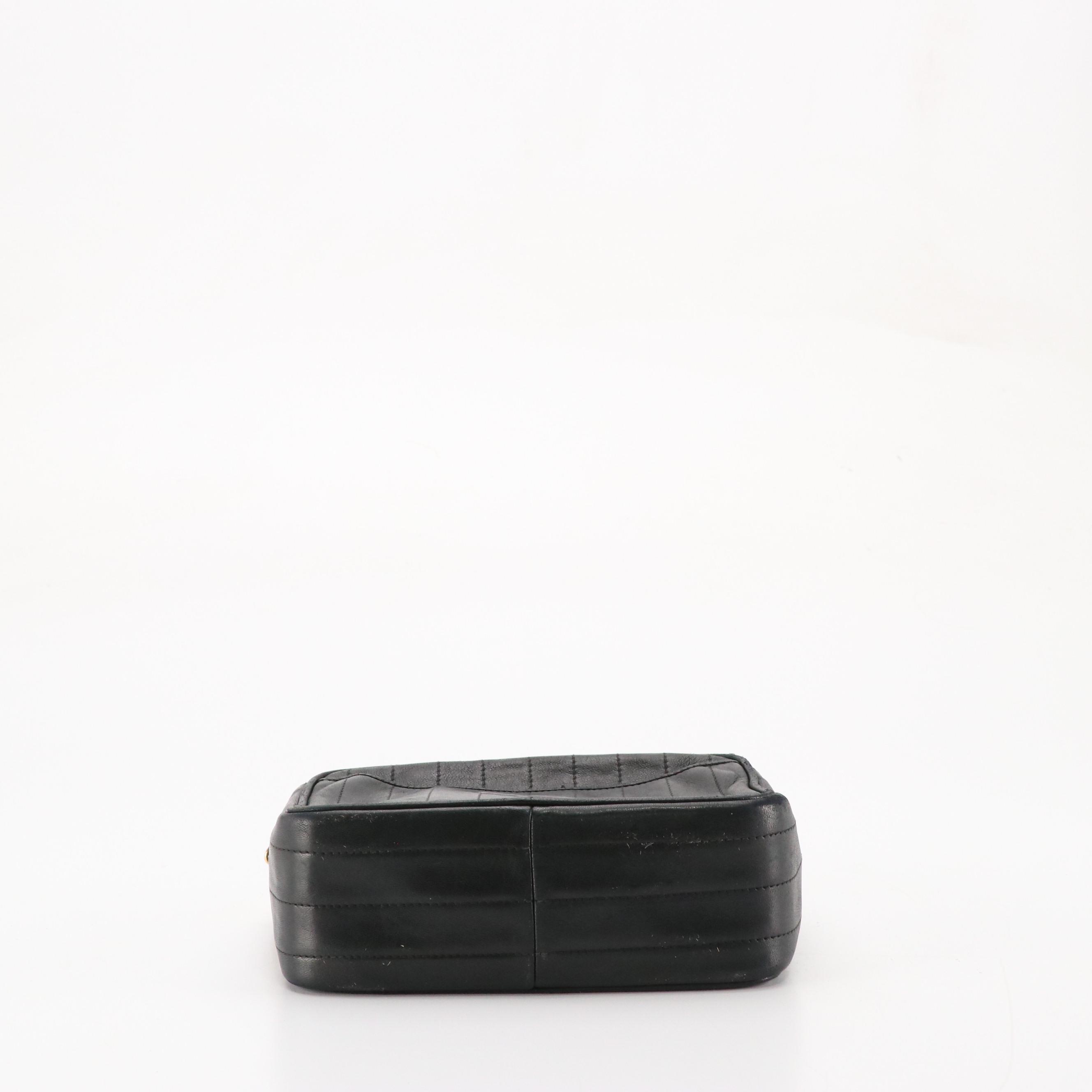 Chanel CC Tassel Camera Bag in Vertical Stitch Lambskin Leather