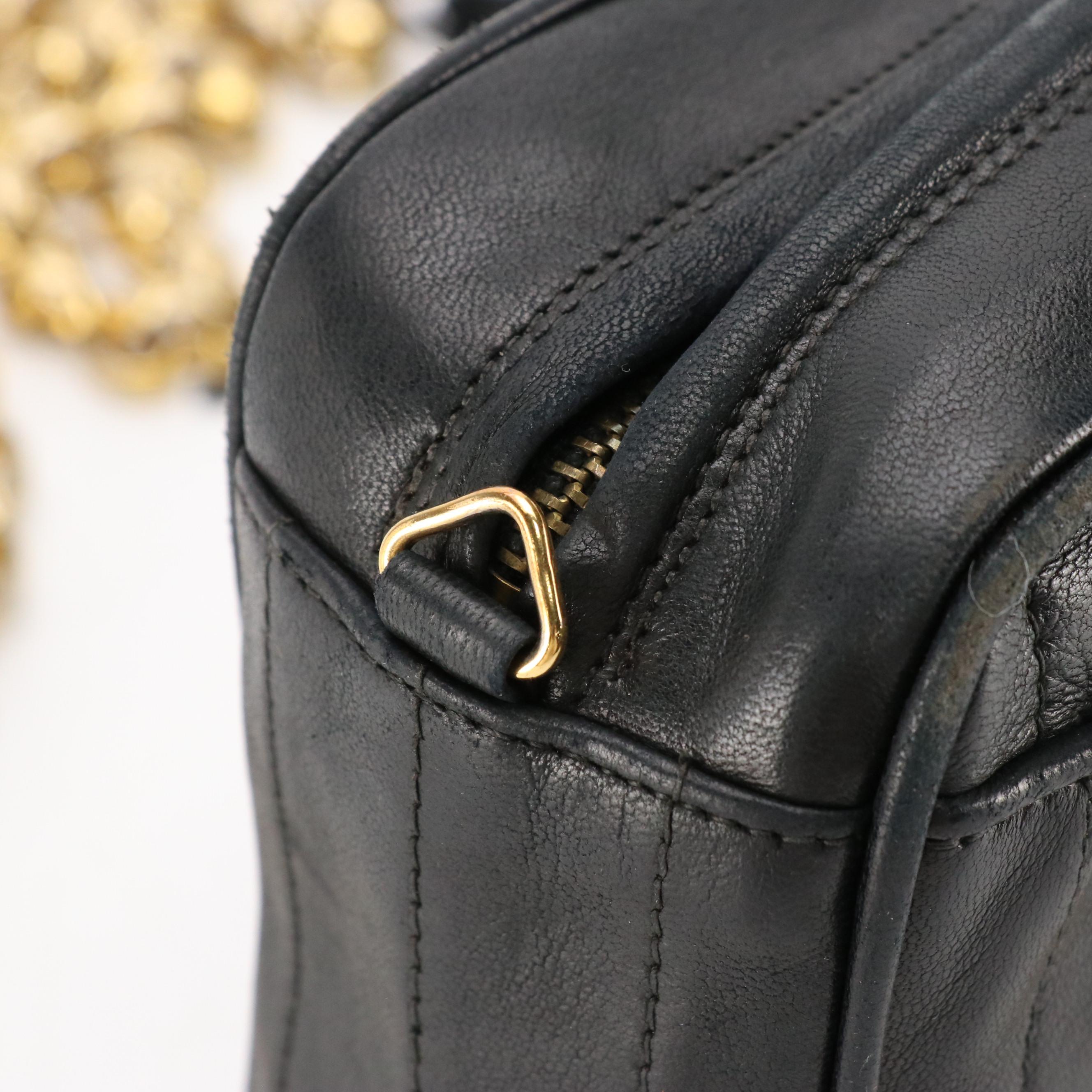 Chanel CC Tassel Camera Bag in Vertical Stitch Lambskin Leather