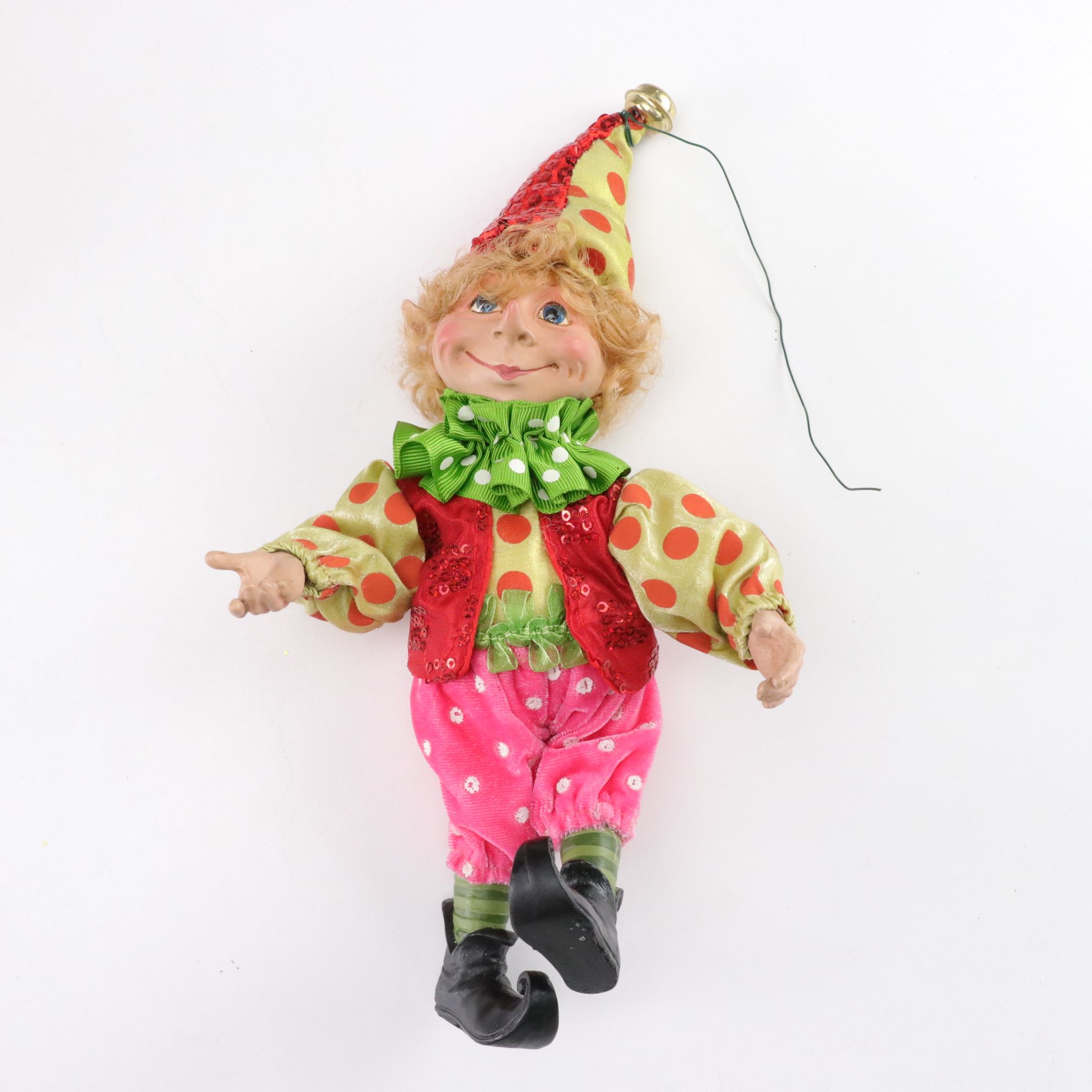 Hand-Crafted Christmas Elf Ornament with Polish Glass Ornaments and More