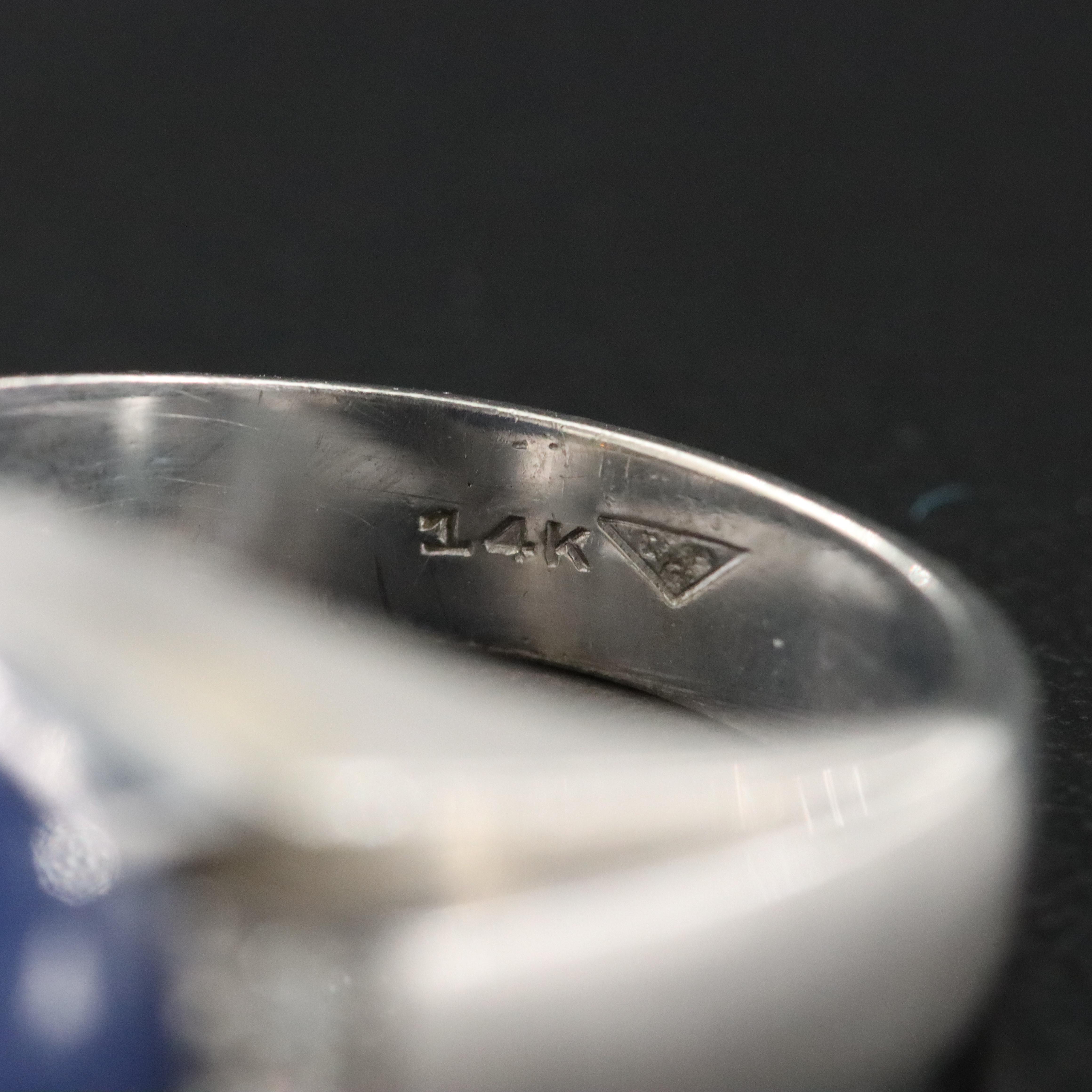 Vintage 14K Star Sapphire and Diamond Ring