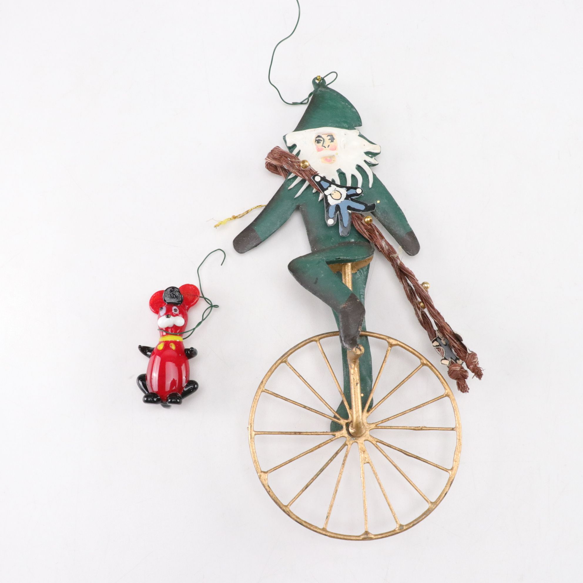 Hand-Crafted Christmas Elf Ornament with Polish Glass Ornaments and More
