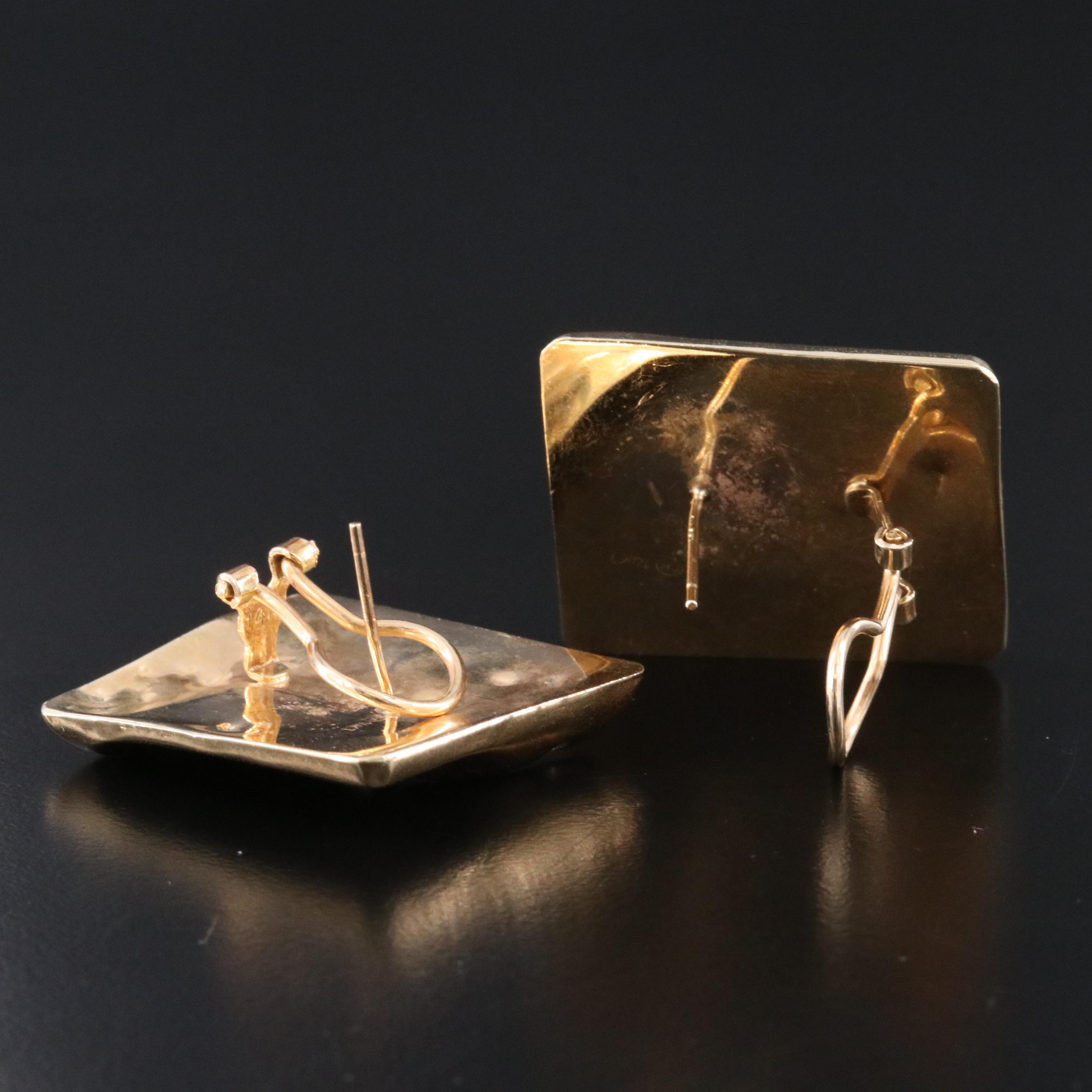 14K Square Earrings