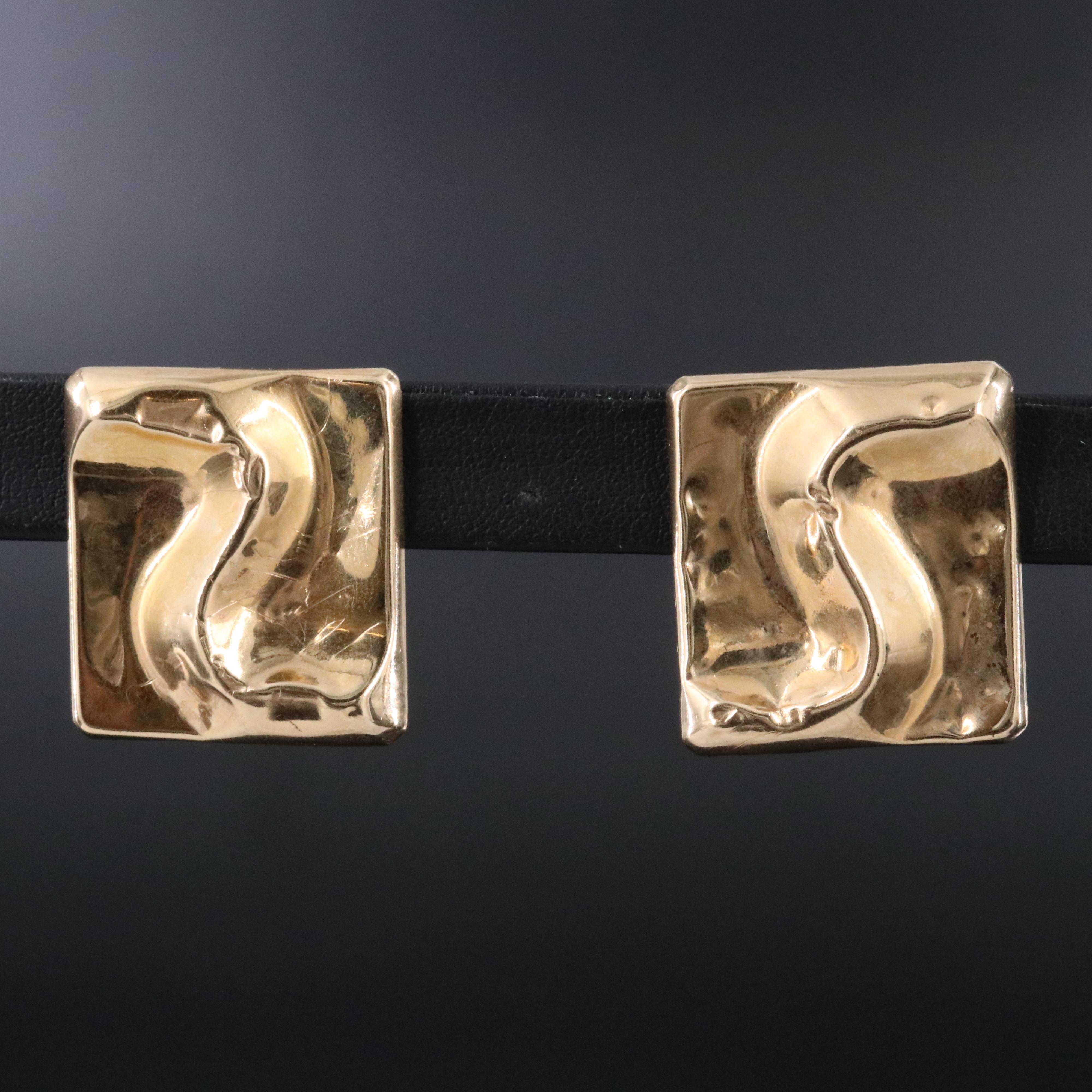 14K Square Earrings