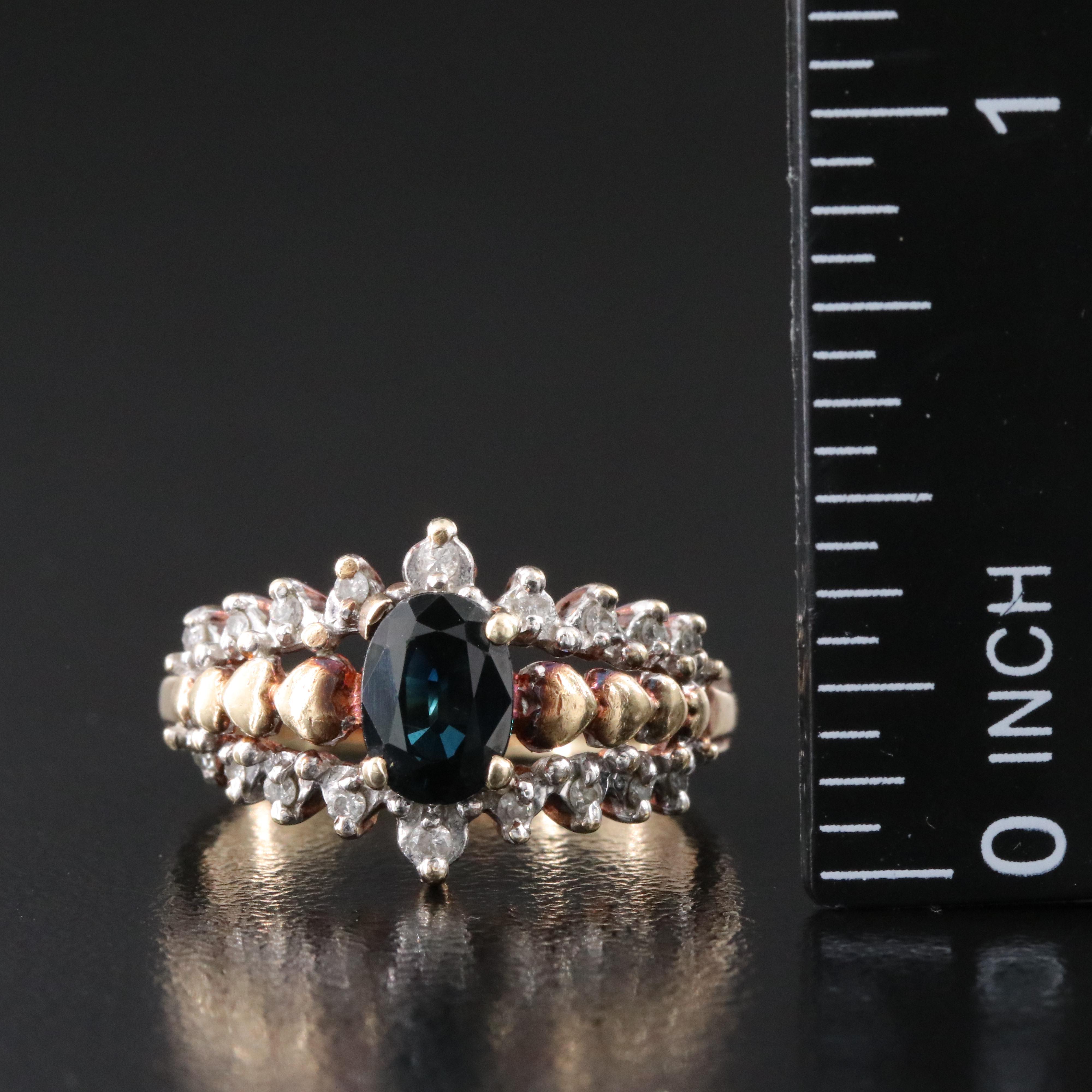 10K 1.02 CT Sapphire and Diamond Ring