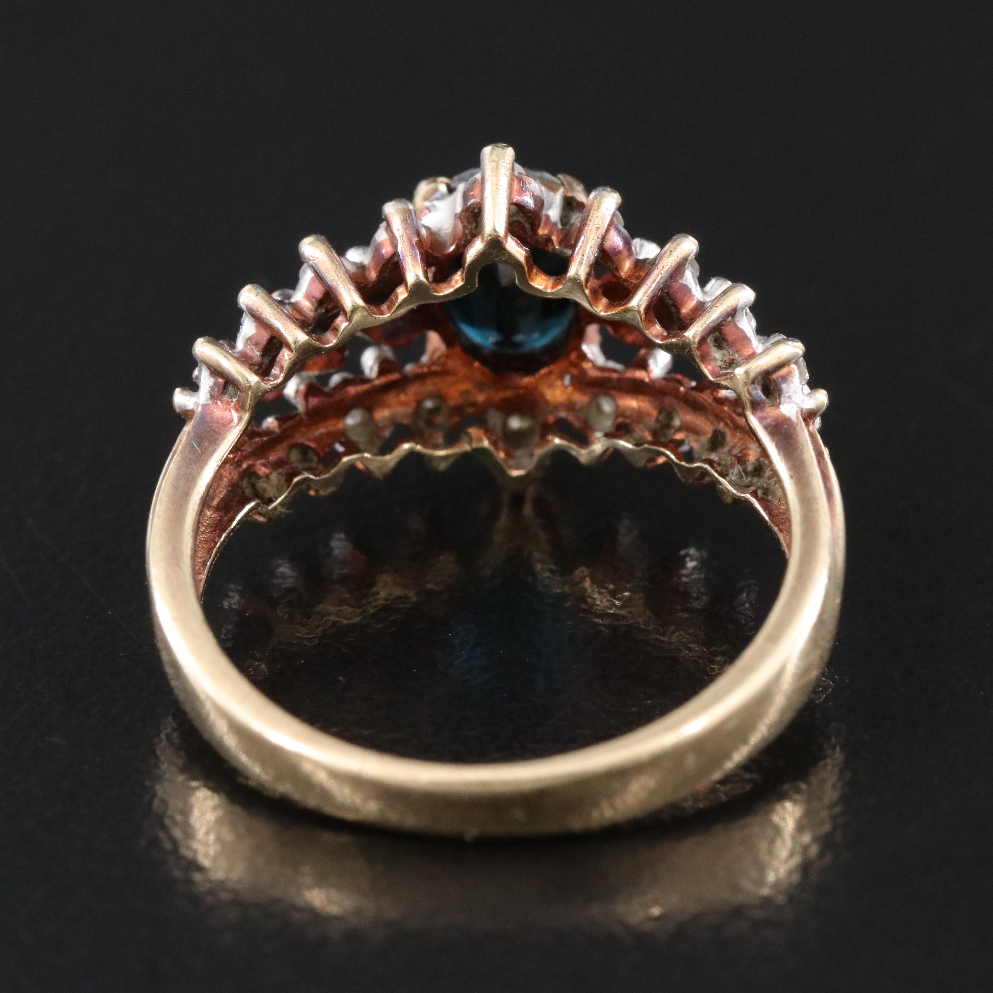 10K 1.02 CT Sapphire and Diamond Ring