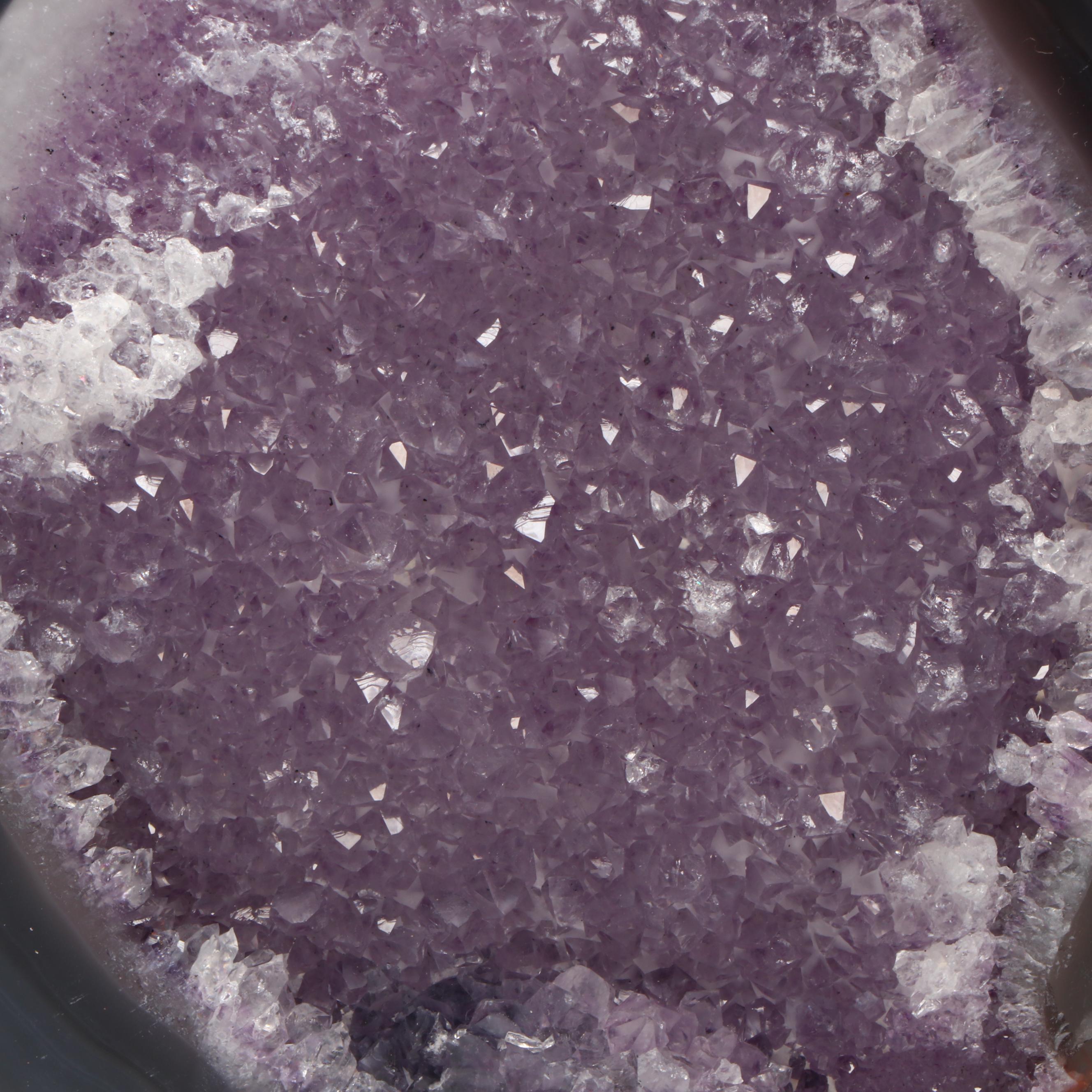 Amethyst Specimen on Modern Metal Stand