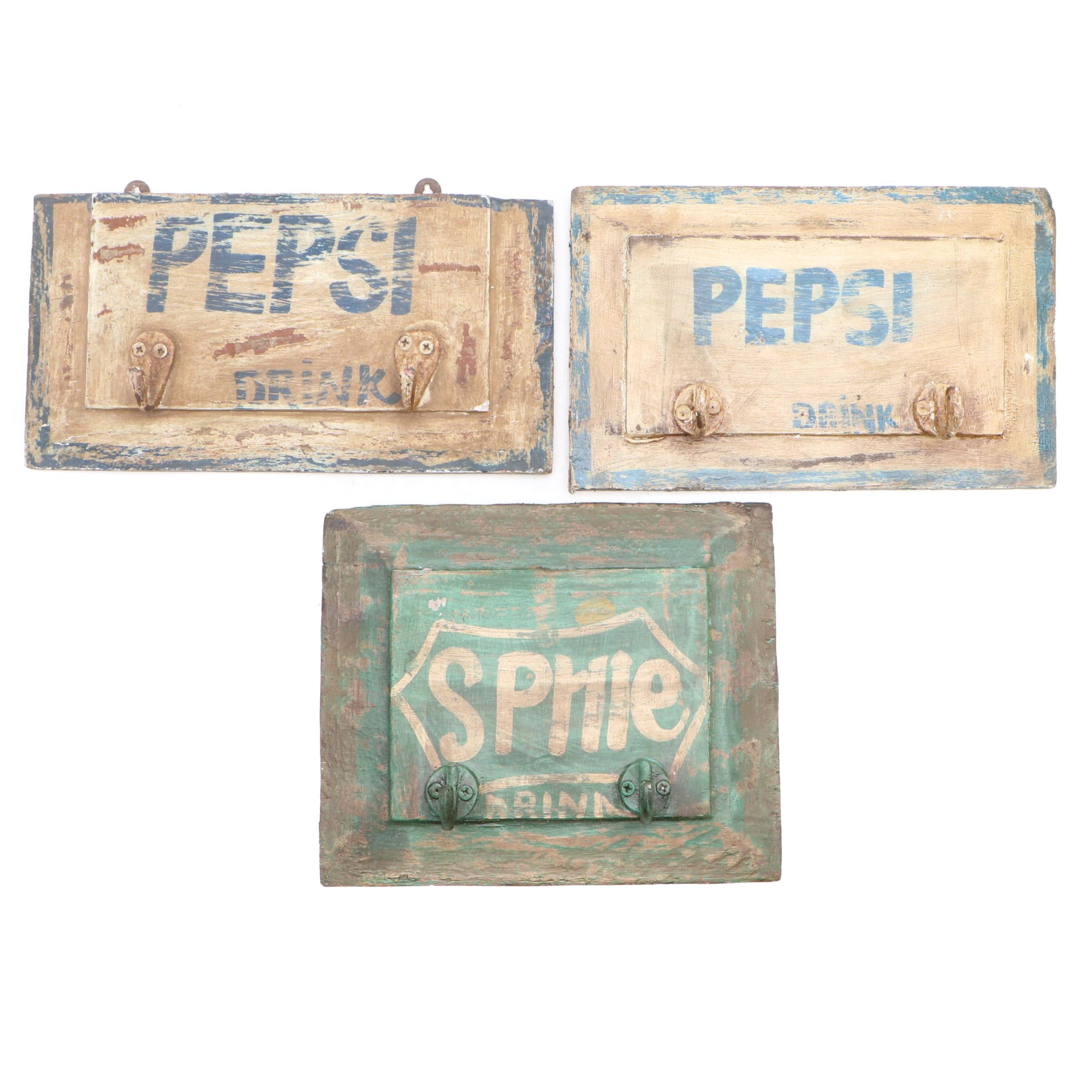 Pepsi and Sprite Advertising Hanging Coat Racks