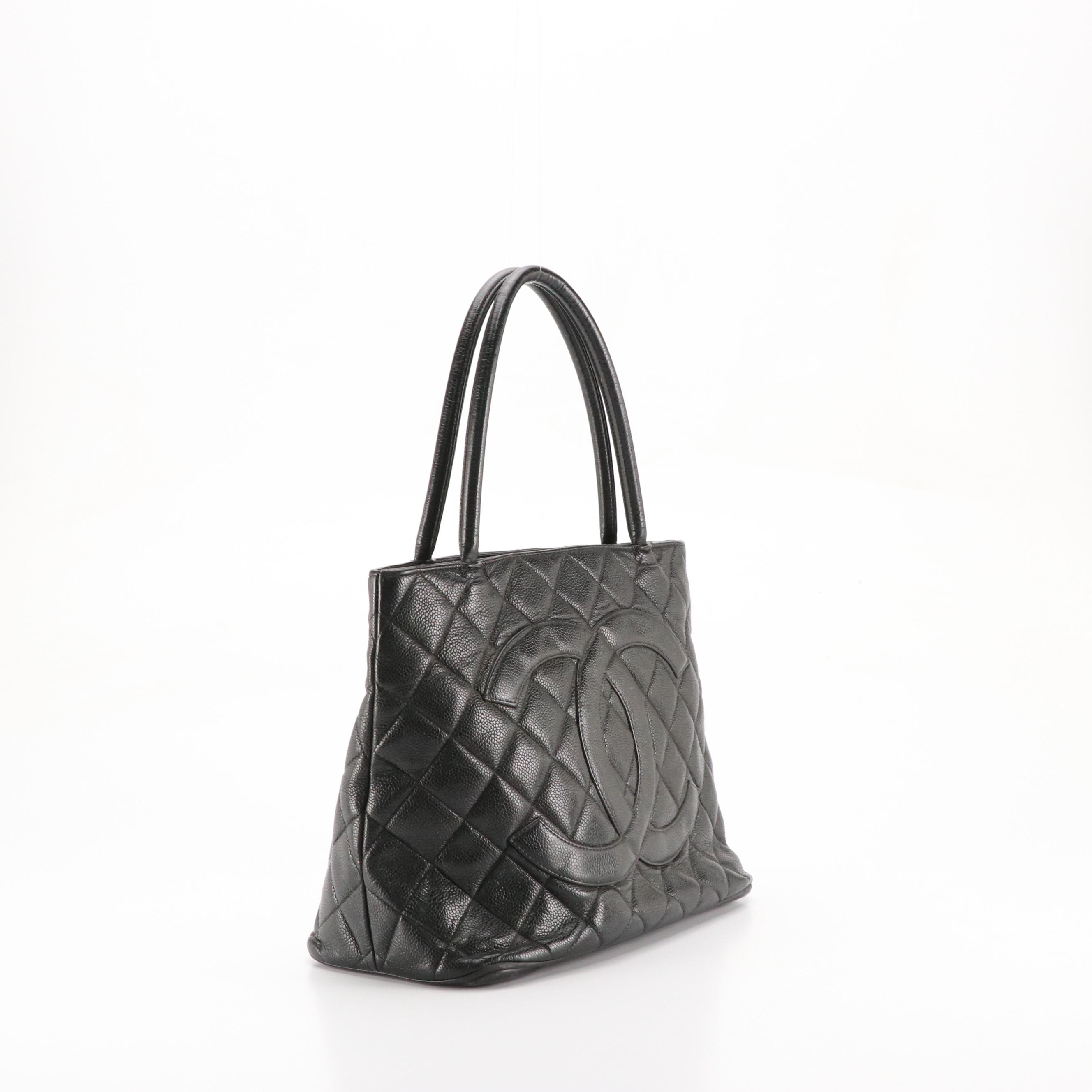 Chanel CC Medallion Tote in Quilted Caviar Leather