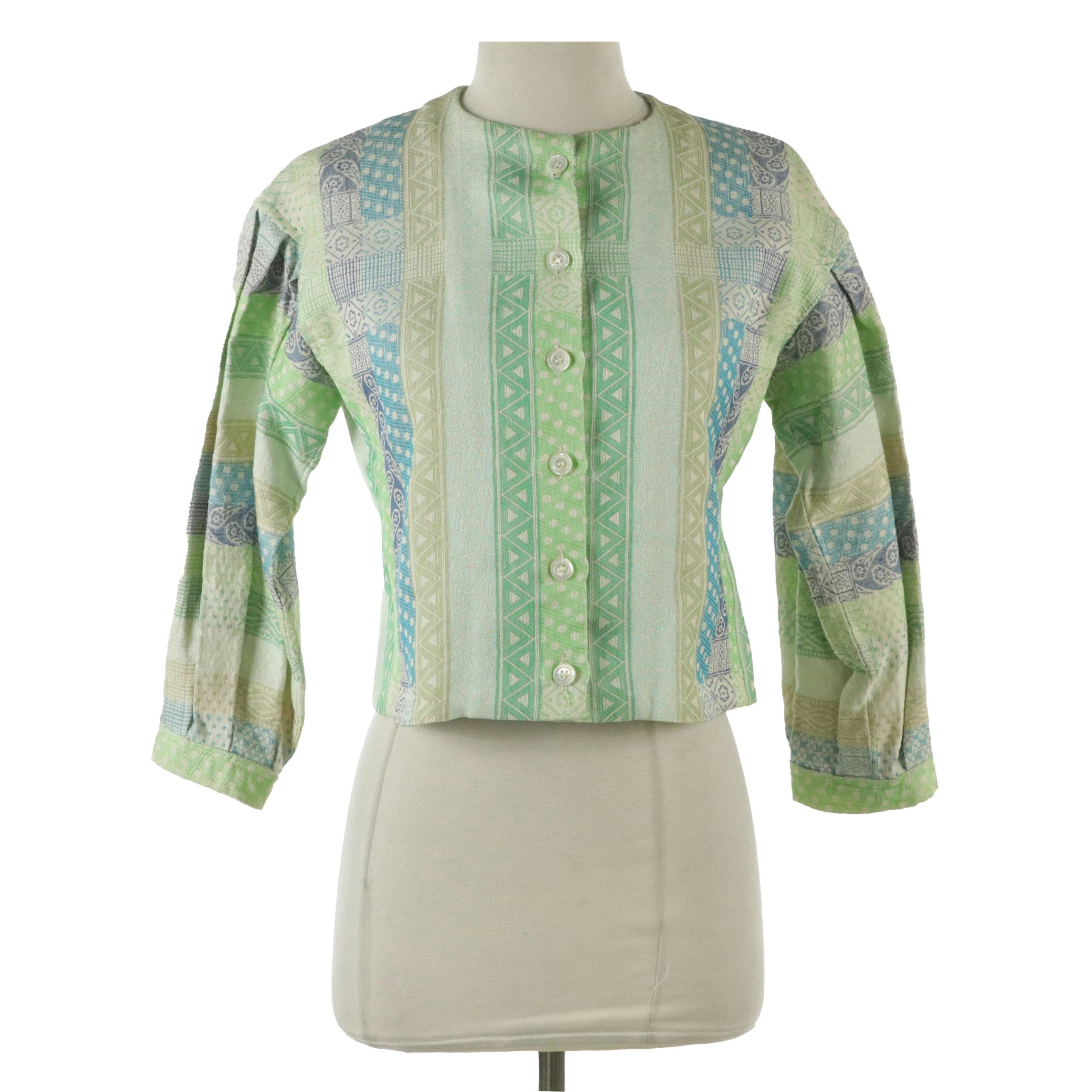 Lanvin Boutique Multicolored Pattern Button-Front Jacket, 1970's