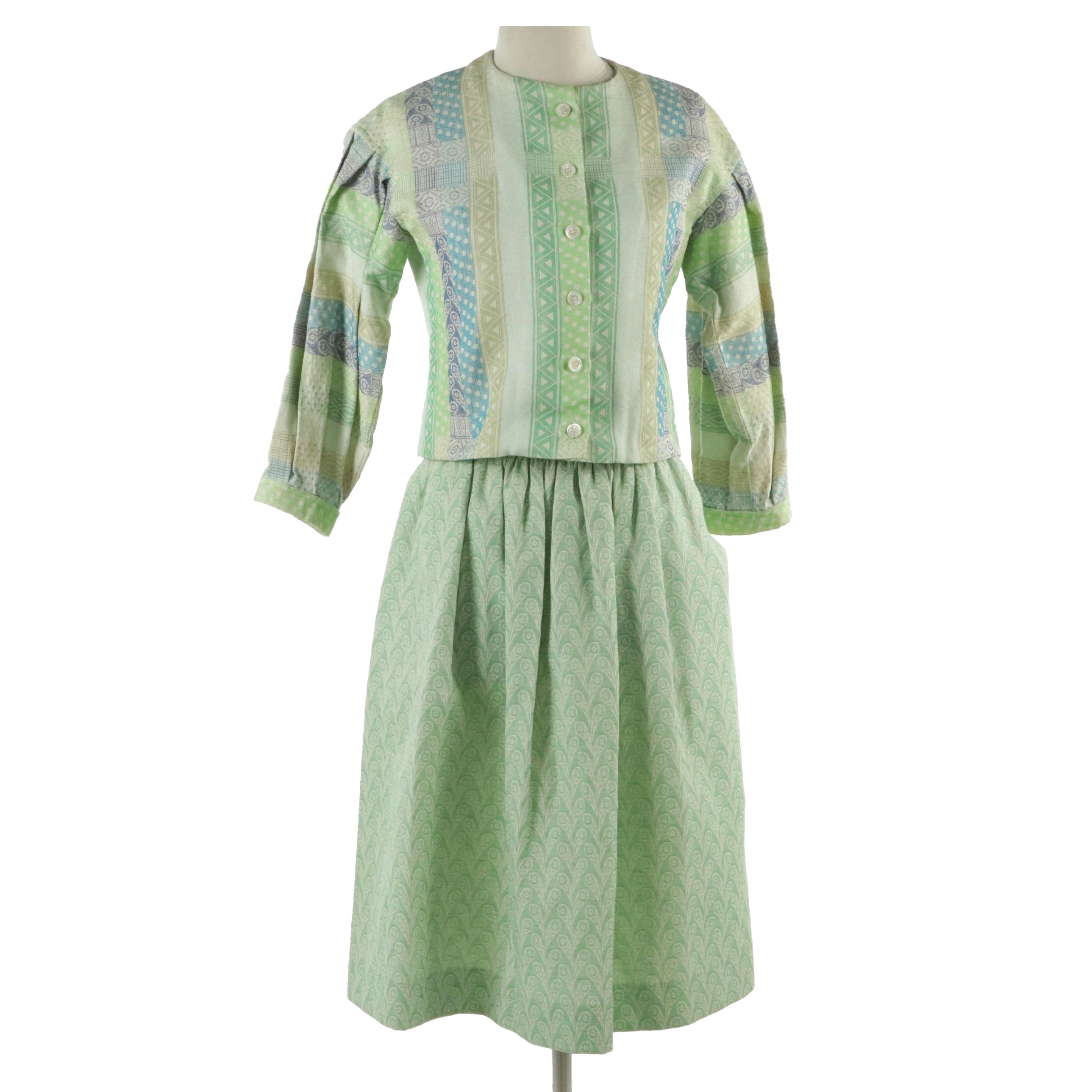 Lanvin Boutique Multicolored Pattern Button-Front Jacket, 1970's