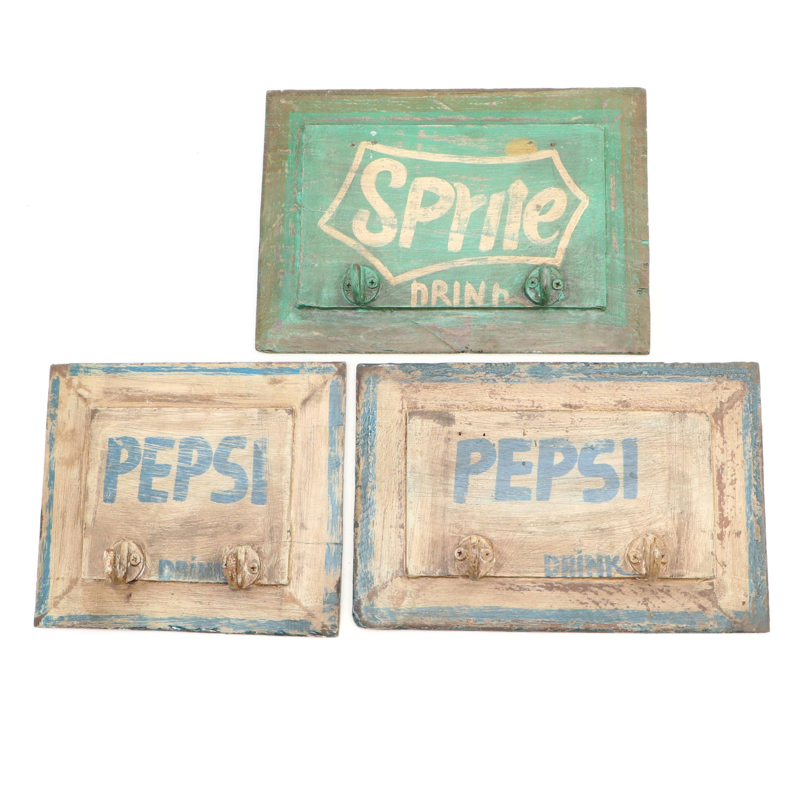 Pepsi and Sprite Advertising Hanging Coat Racks